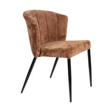 Dutchbone Eetkamerstoel 'Georgia' Chenille, kleur Terra