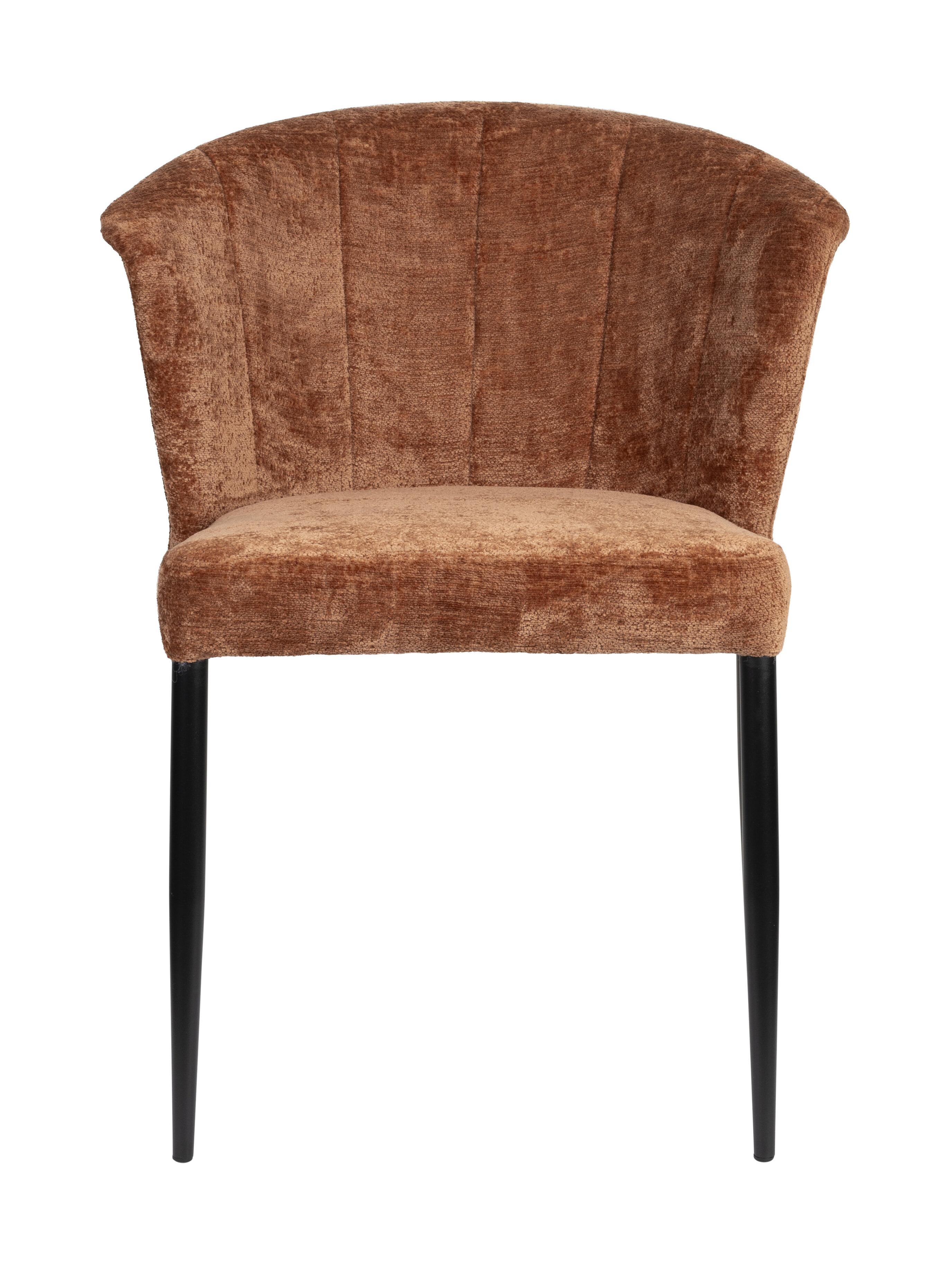 Dutchbone Eetkamerstoel 'Georgia' Chenille, kleur Terra