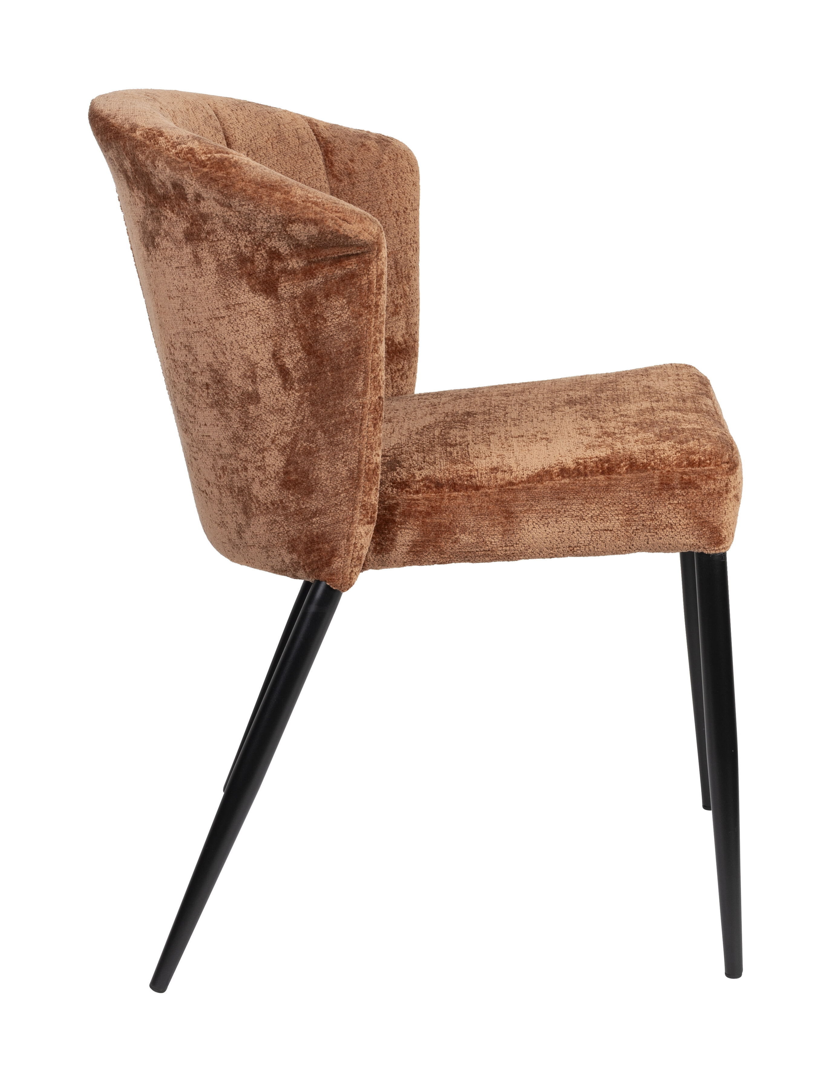 Dutchbone Eetkamerstoel 'Georgia' Chenille, kleur Terra