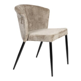 Dutchbone Eetkamerstoel 'Georgia' Chenille, kleur Beige