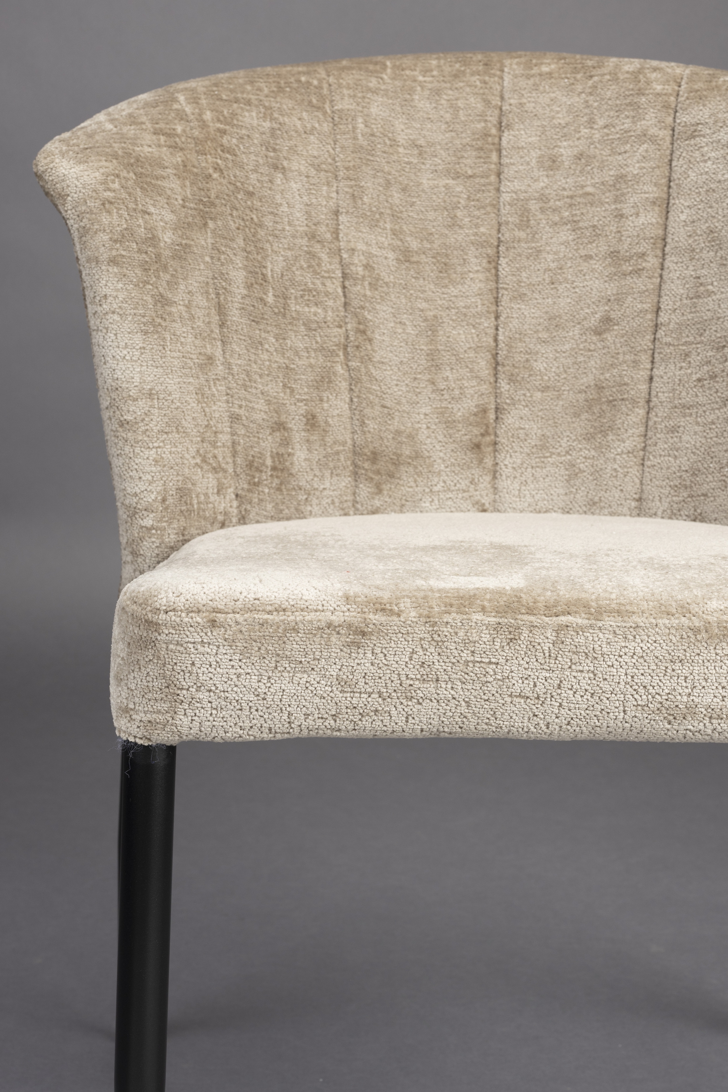 Dutchbone Eetkamerstoel 'Georgia' Chenille, kleur Beige