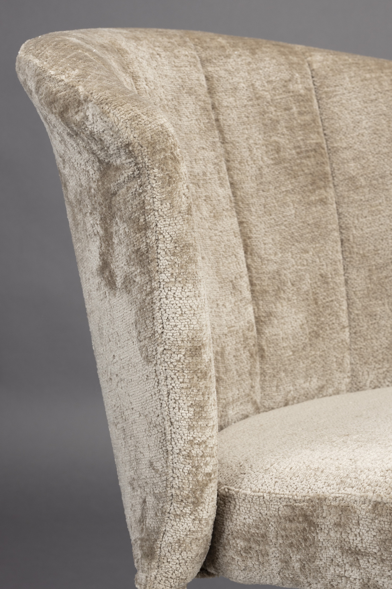 Dutchbone Eetkamerstoel 'Georgia' Chenille, kleur Beige