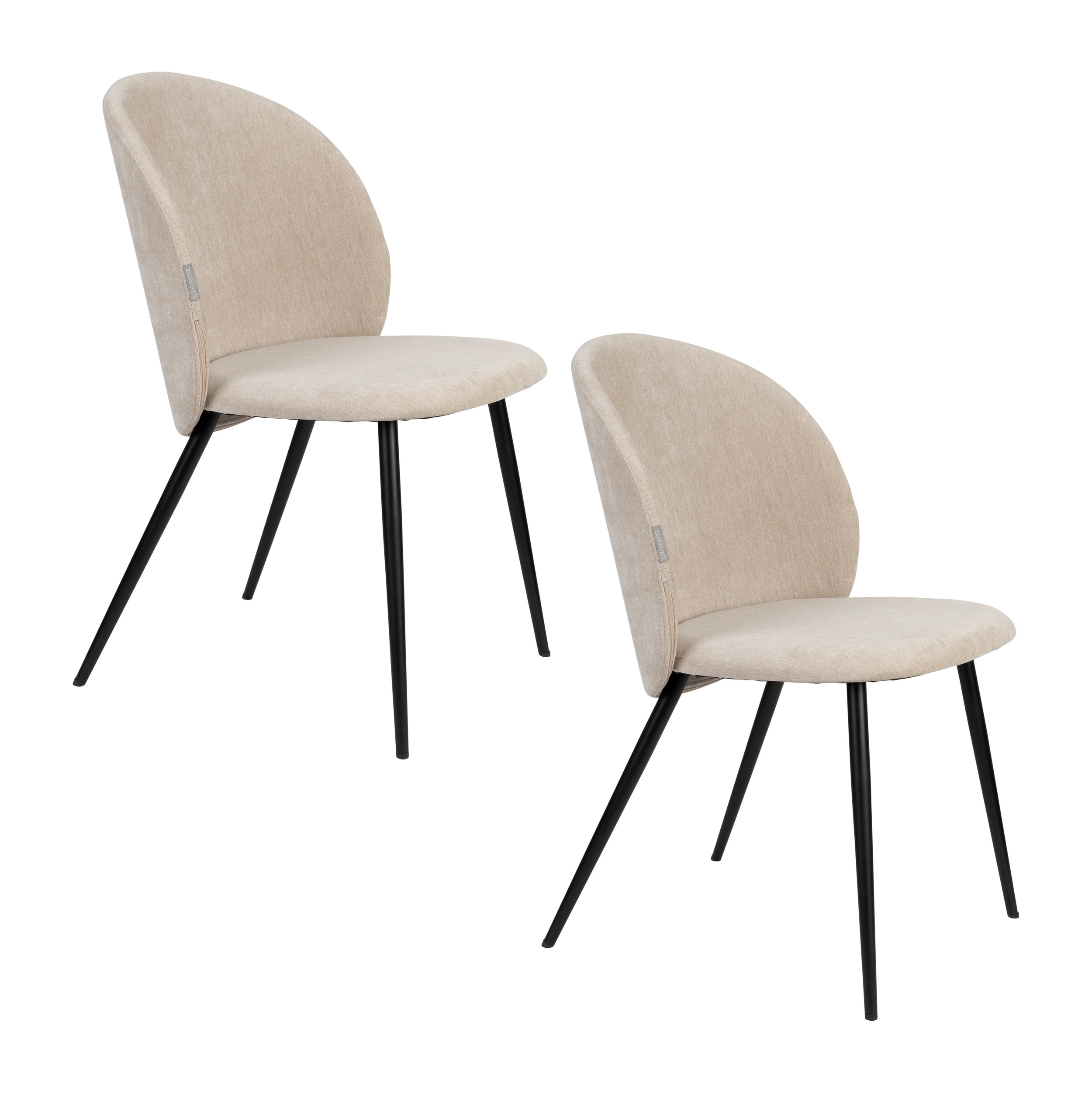 Zuiver Eetkamerstoel 'Cozy' Velvet, kleur Beige