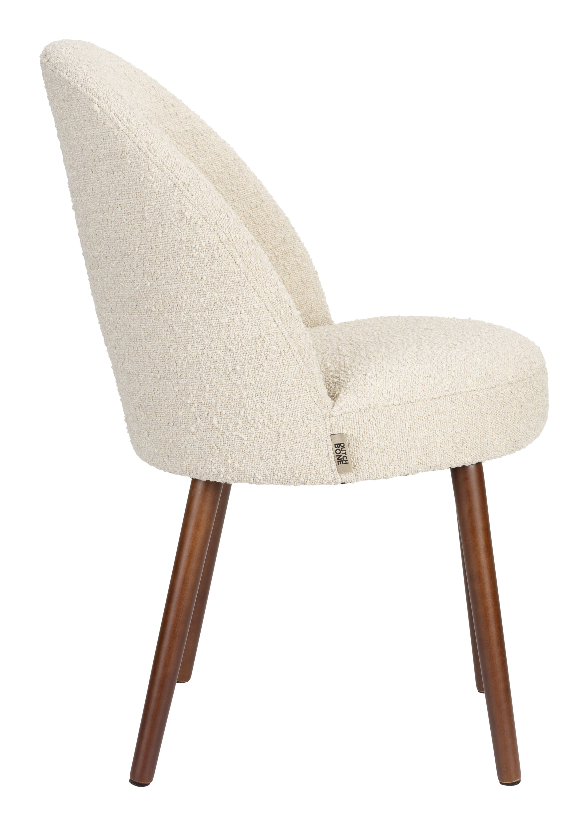 Dutchbone Eetkamerstoel 'Barbara' Bouclé, kleur Beige