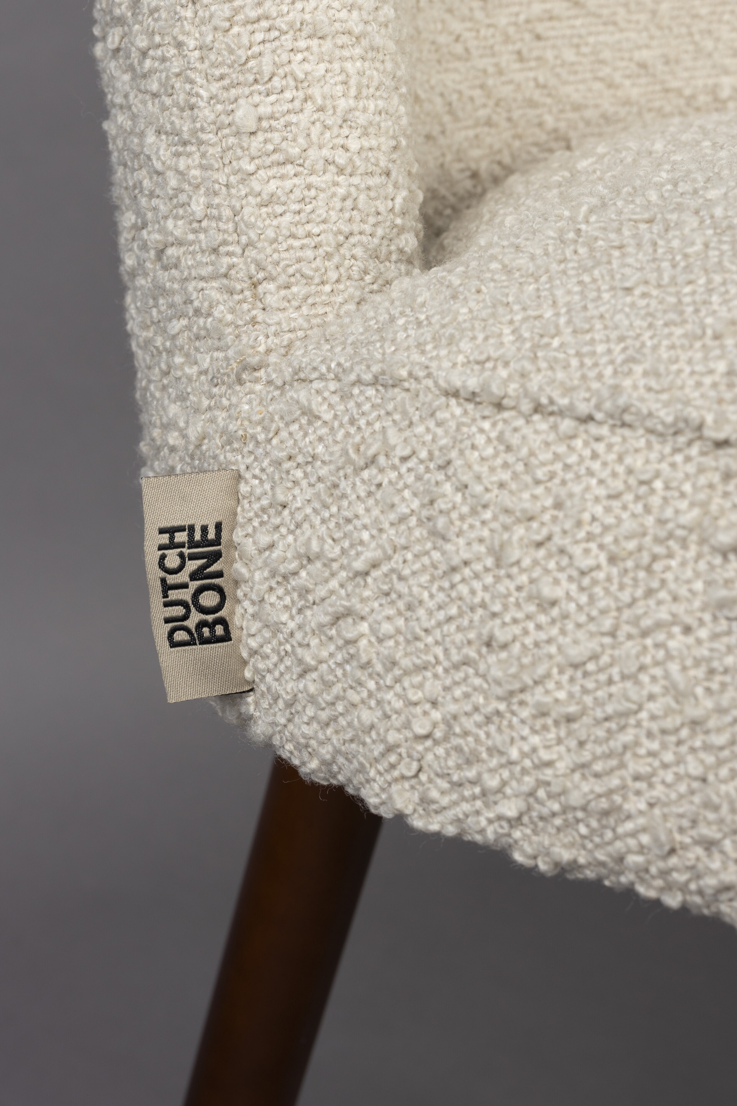 Dutchbone Eetkamerstoel 'Barbara' Bouclé, kleur Beige