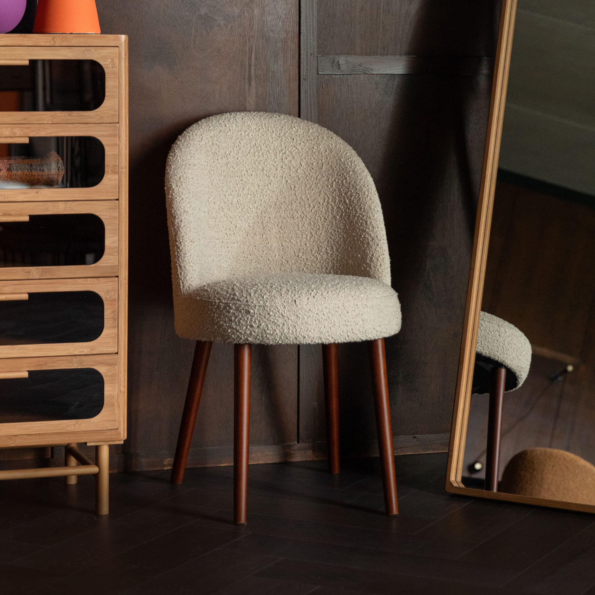 Dutchbone Eetkamerstoel 'Barbara' Bouclé