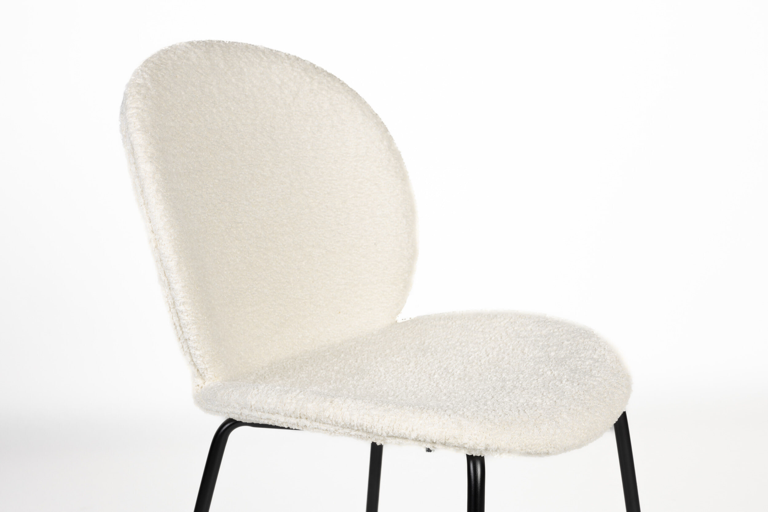 Zuiver Eetkamerstoel 'Bonnet' Teddy, kleur Off White