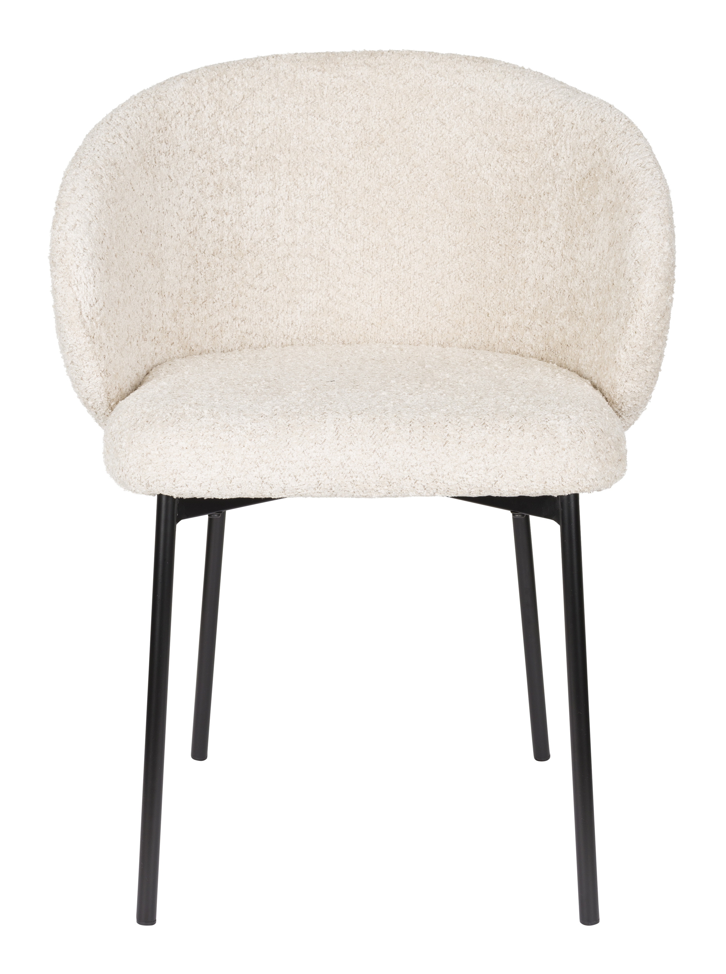 ZILT Eetkamerstoel 'Dondrea' Bouclé, kleur Off White