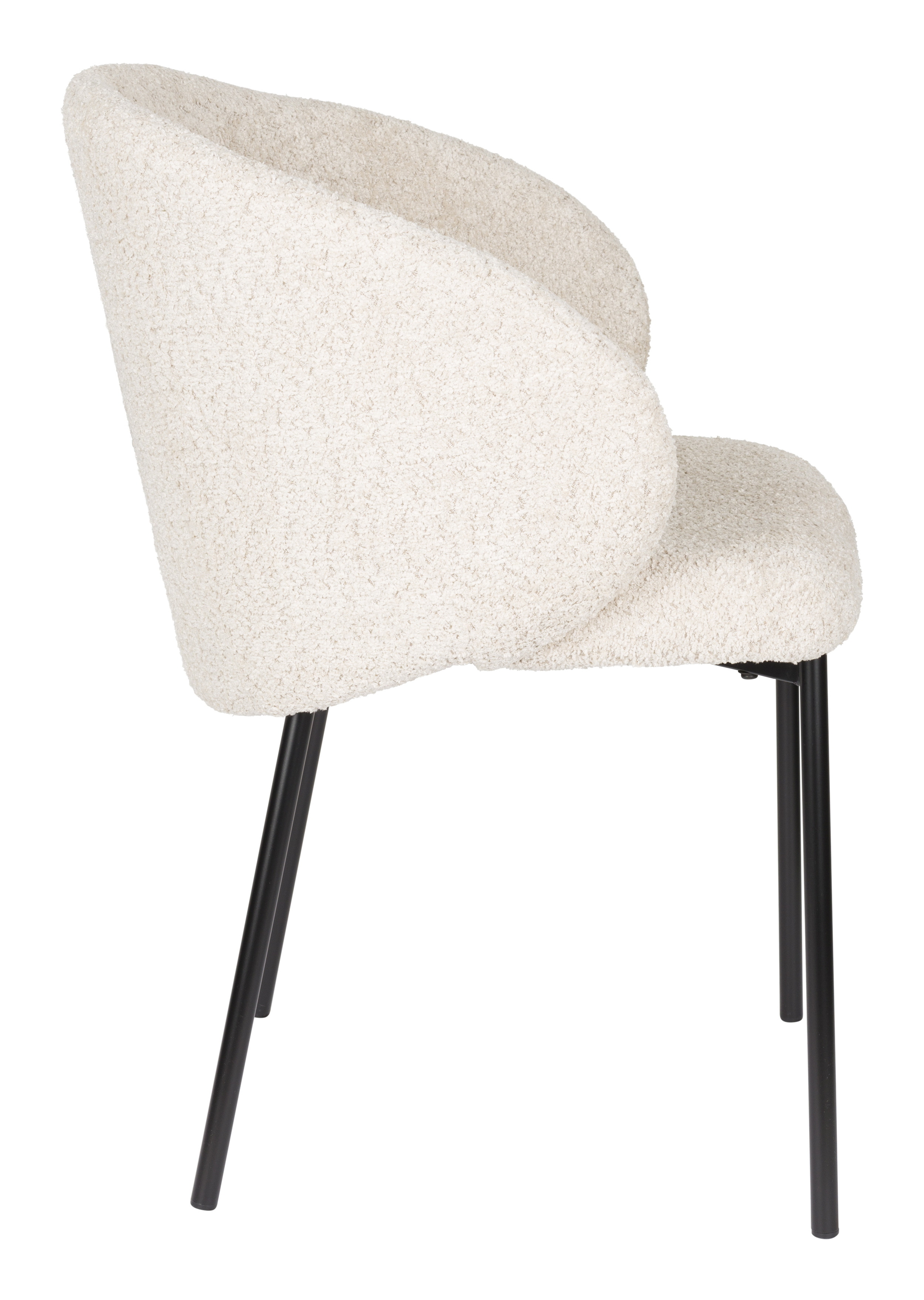 ZILT Eetkamerstoel 'Dondrea' Bouclé, kleur Off White