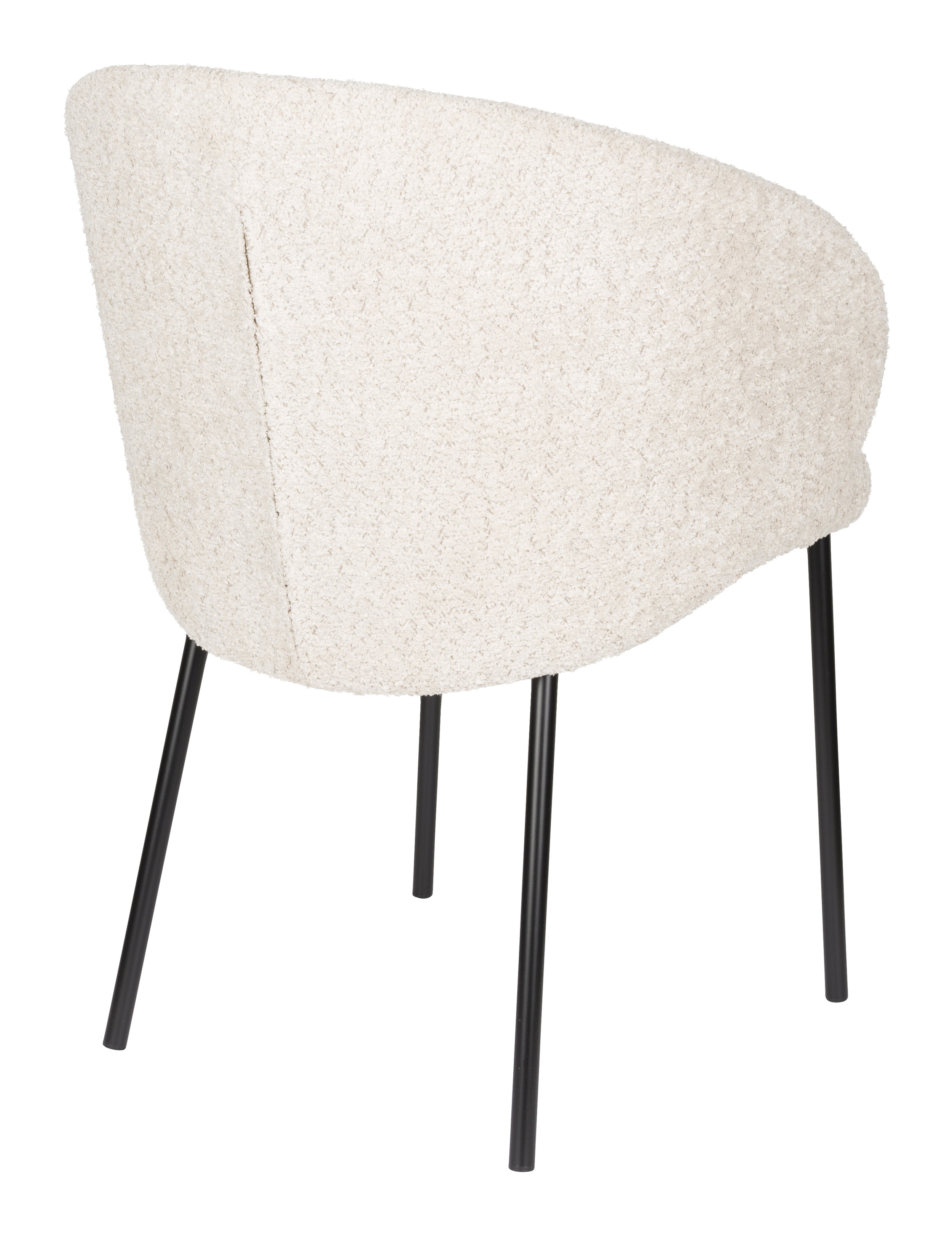 ZILT Eetkamerstoel 'Dondrea' Bouclé, kleur Off White
