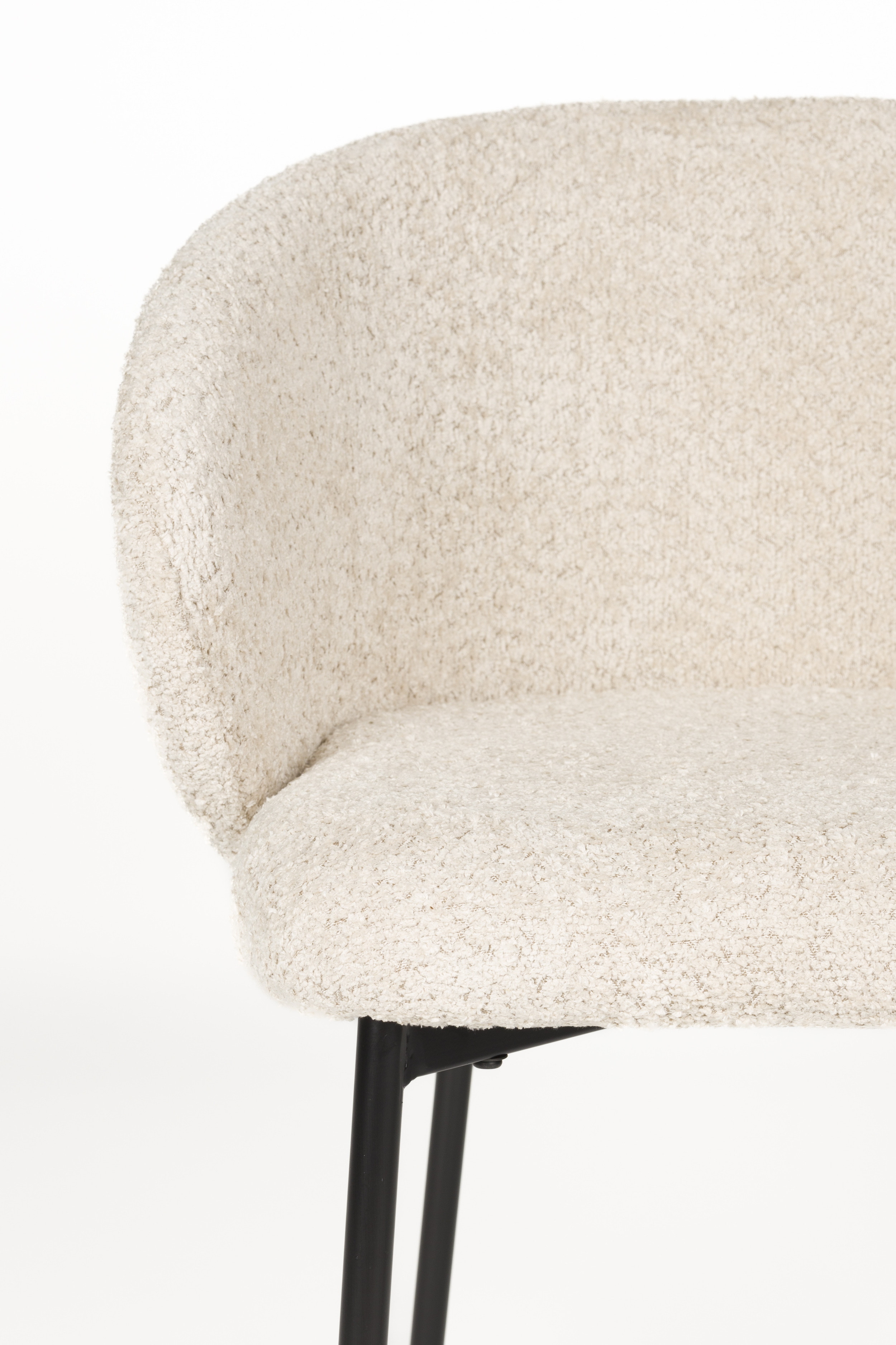 ZILT Eetkamerstoel 'Dondrea' Bouclé, kleur Off White