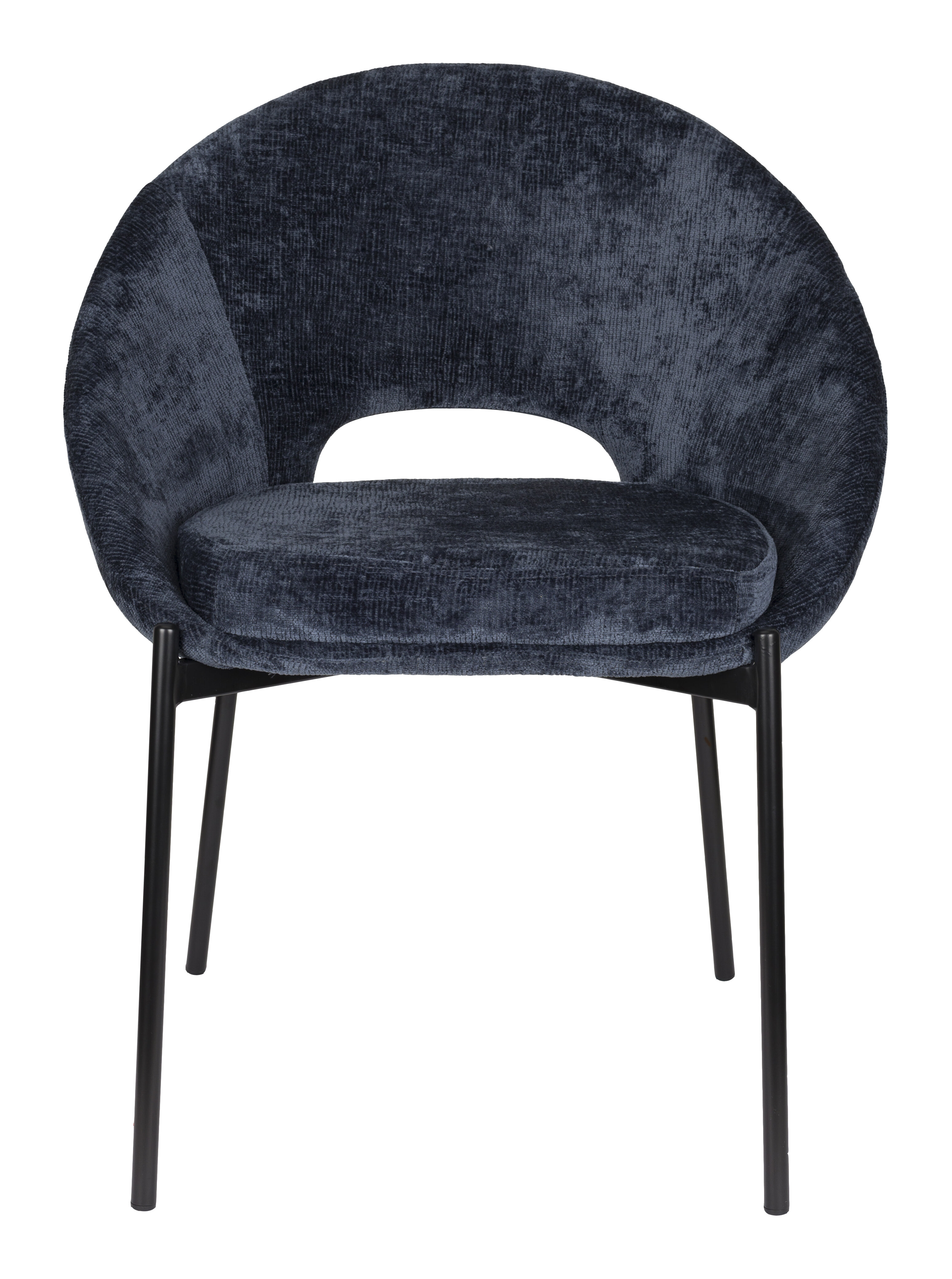 ZILT Eetkamerstoel 'Danon' Chenille, kleur Donkerblauw