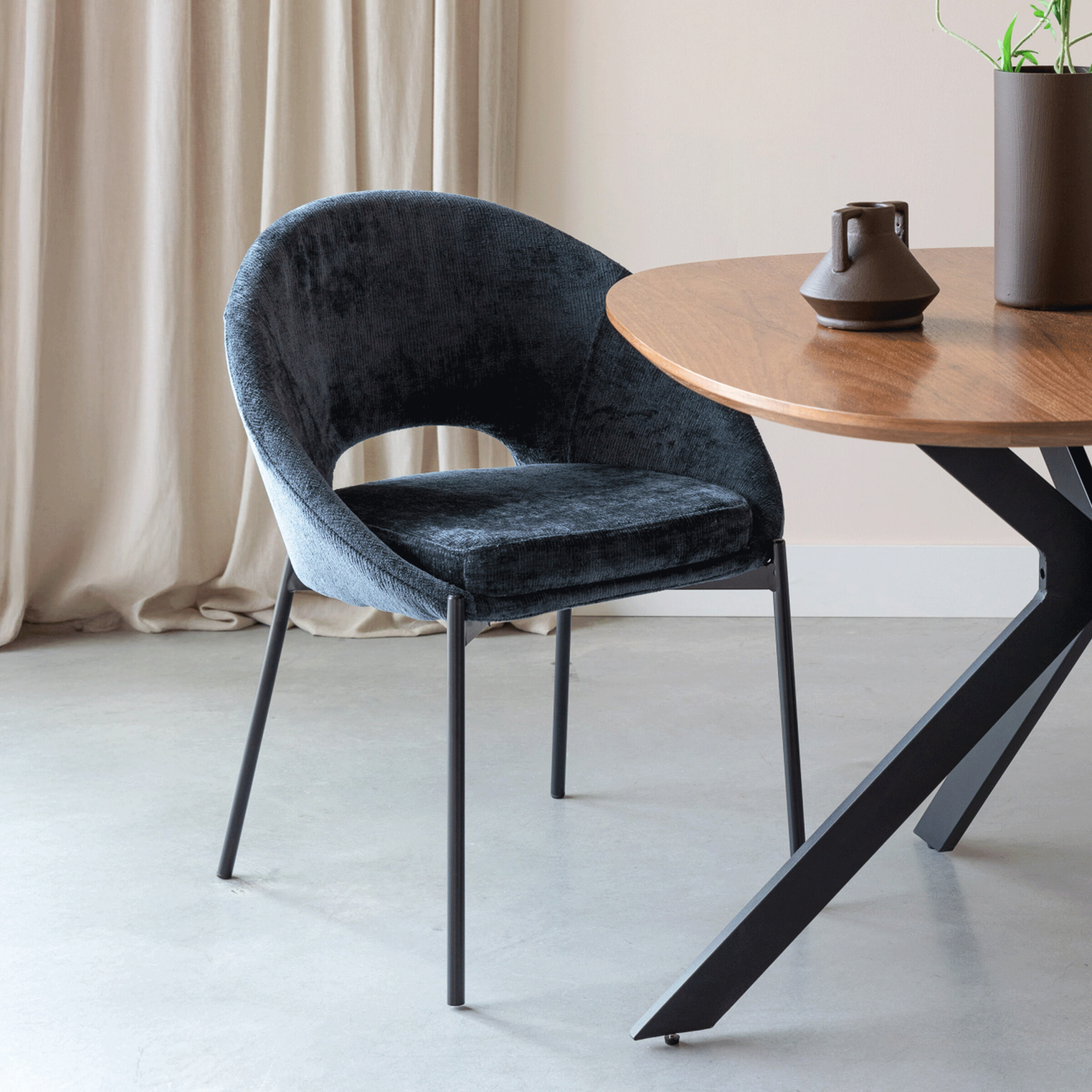 ZILT Eetkamerstoel 'Danon' Chenille