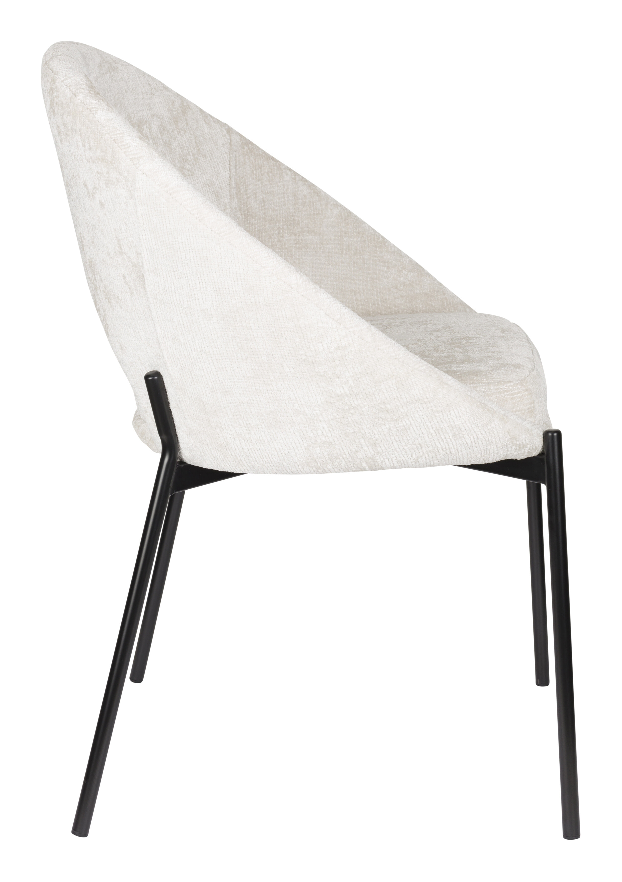 ZILT Eetkamerstoel 'Danon' Chenille, kleur Off White