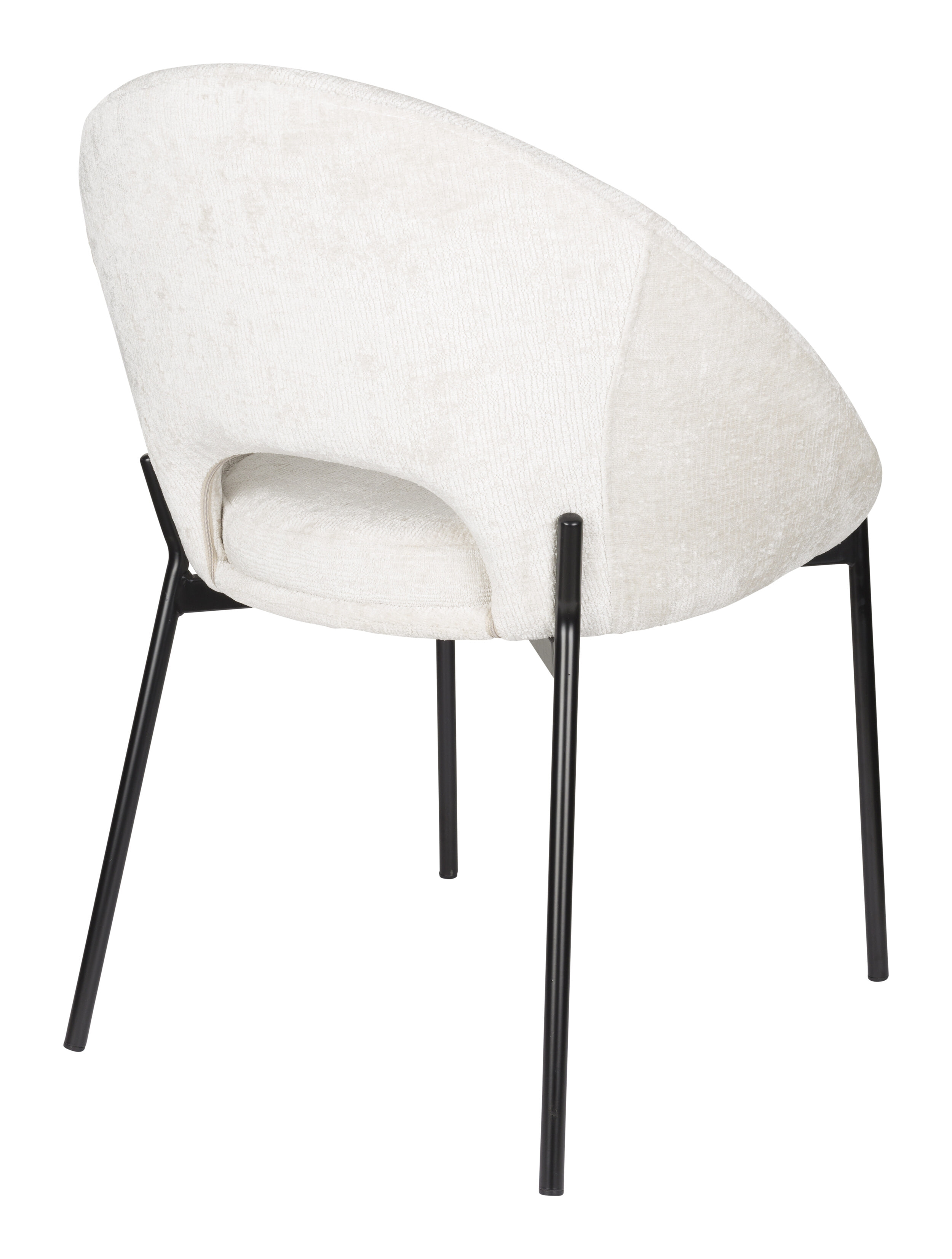 ZILT Eetkamerstoel 'Danon' Chenille, kleur Off White