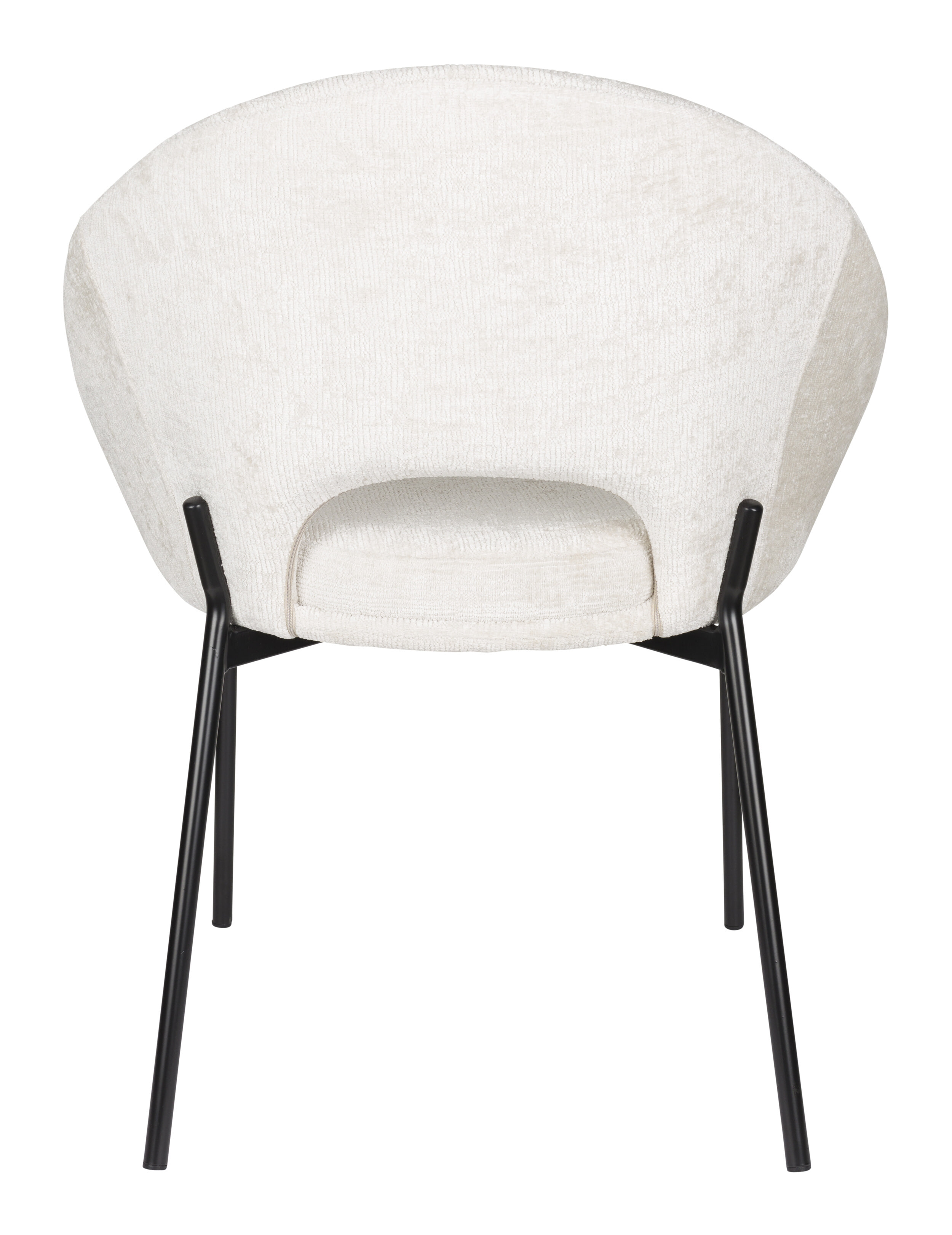 ZILT Eetkamerstoel 'Danon' Chenille, kleur Off White