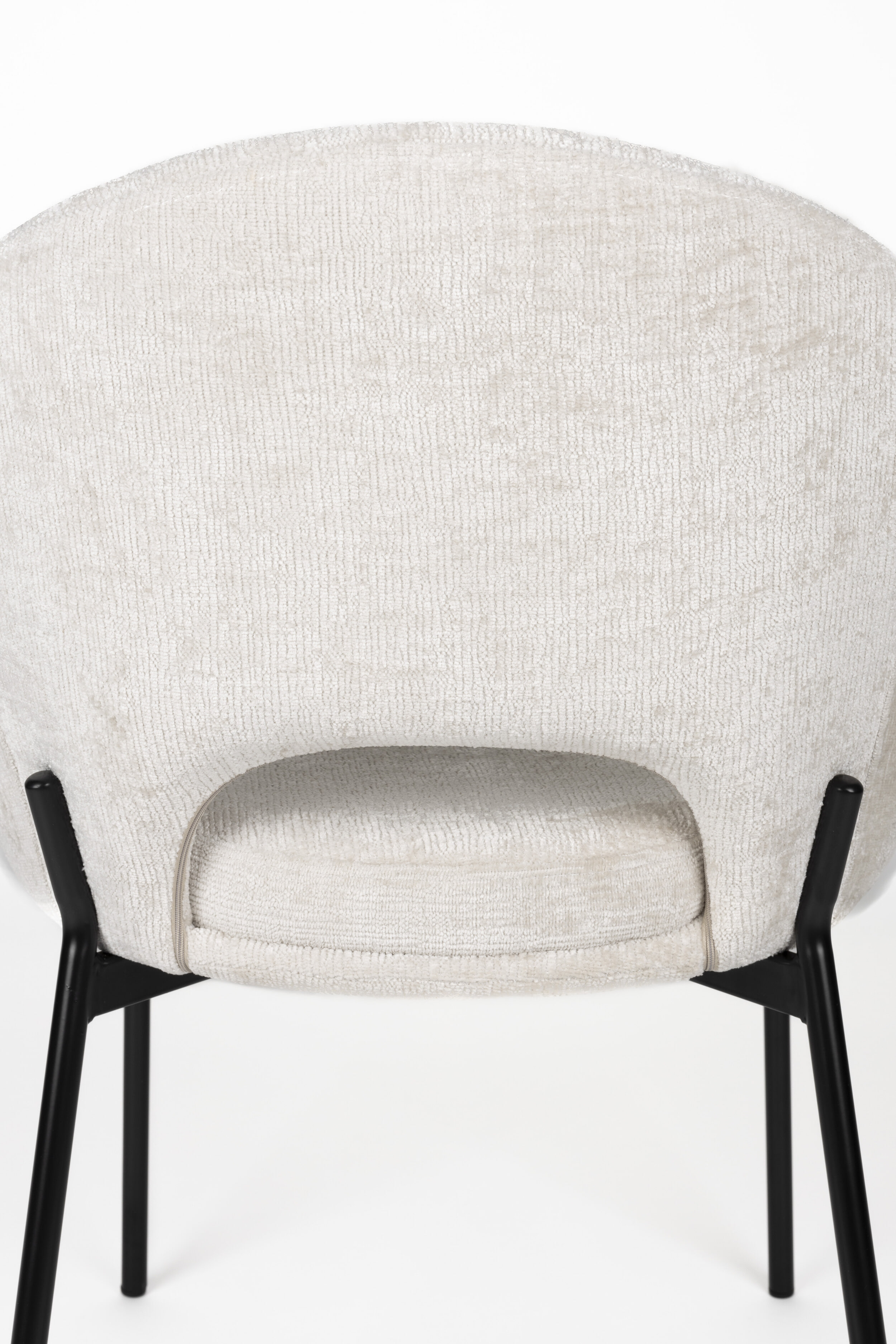 ZILT Eetkamerstoel 'Danon' Chenille, kleur Off White