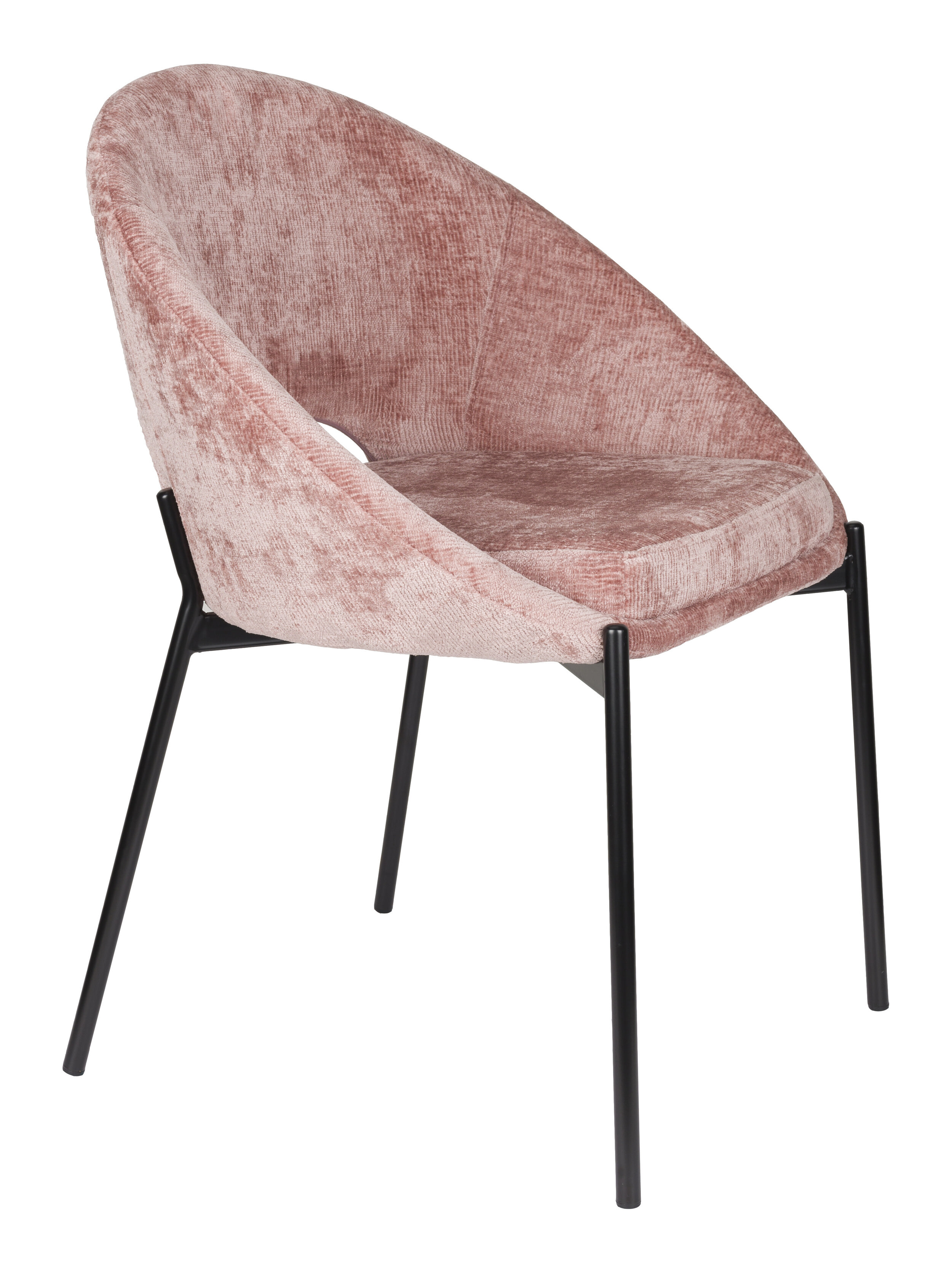 ZILT Eetkamerstoel 'Danon' Chenille, kleur Oud Roze