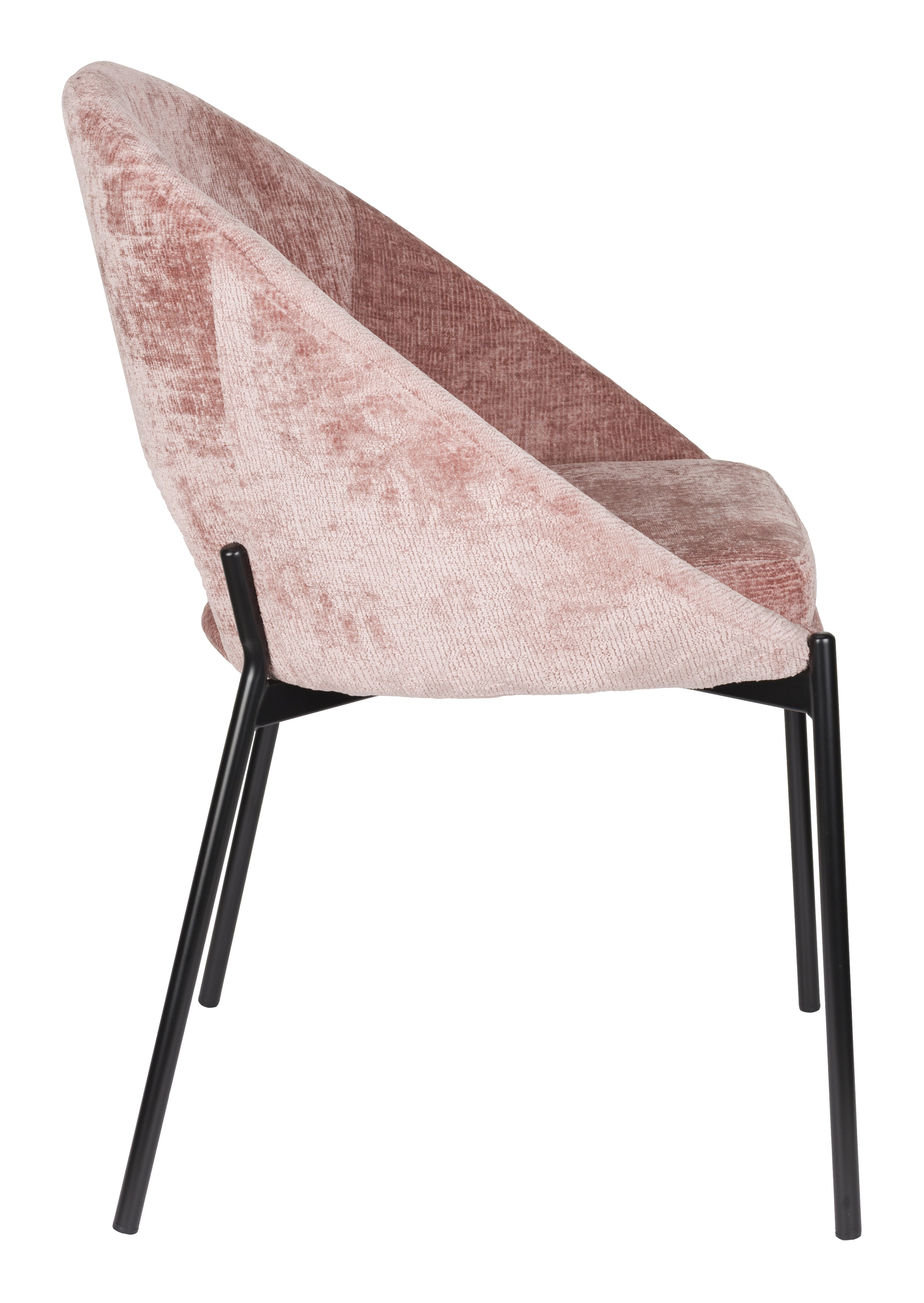 ZILT Eetkamerstoel 'Danon' Chenille, kleur Oud Roze