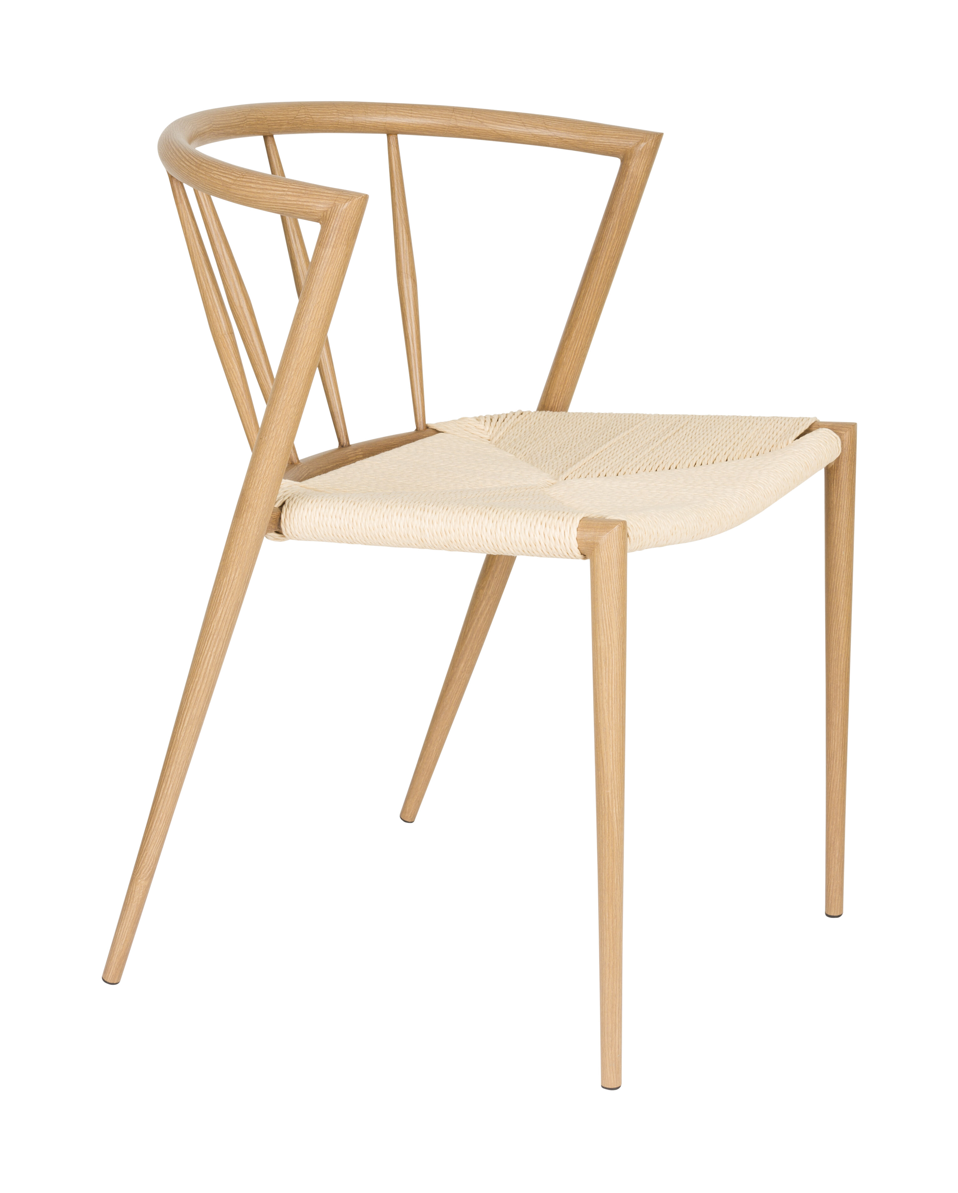 ZILT Eetkamerstoel Fraidy Houtlook en rotan - Beige