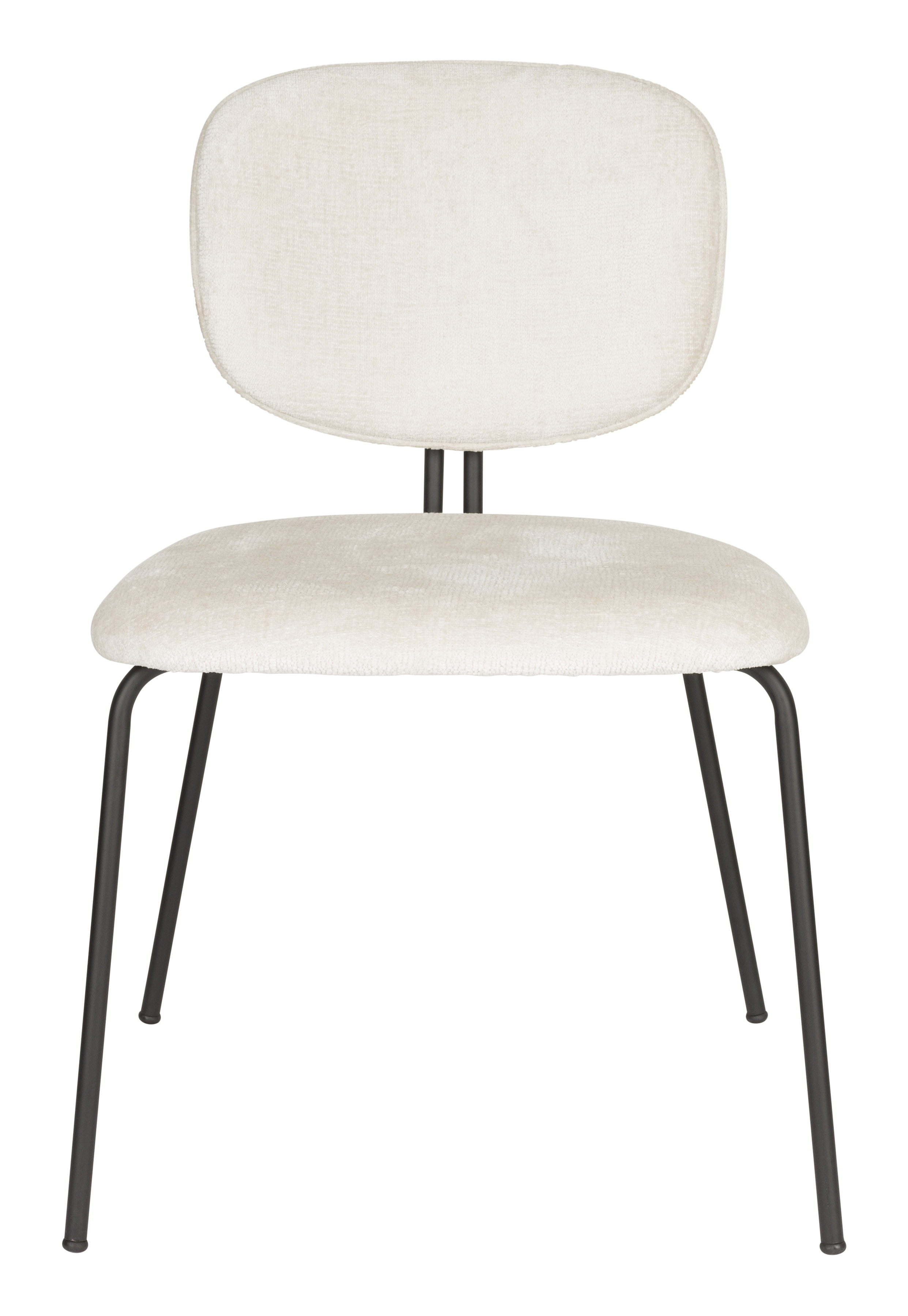 ZILT Eetkamerstoel 'Latisha' Chenille, kleur Off White