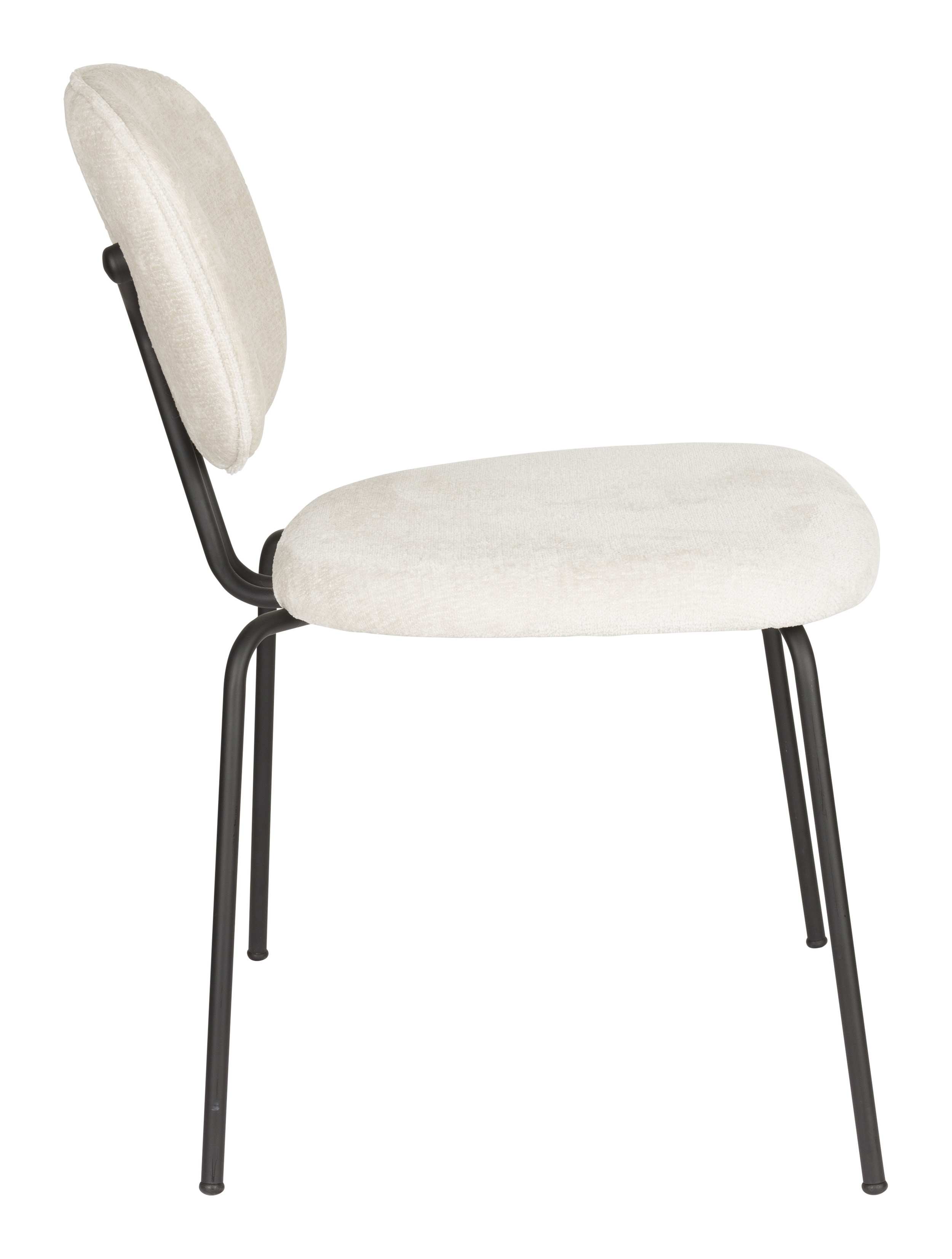 ZILT Eetkamerstoel 'Latisha' Chenille, kleur Off White