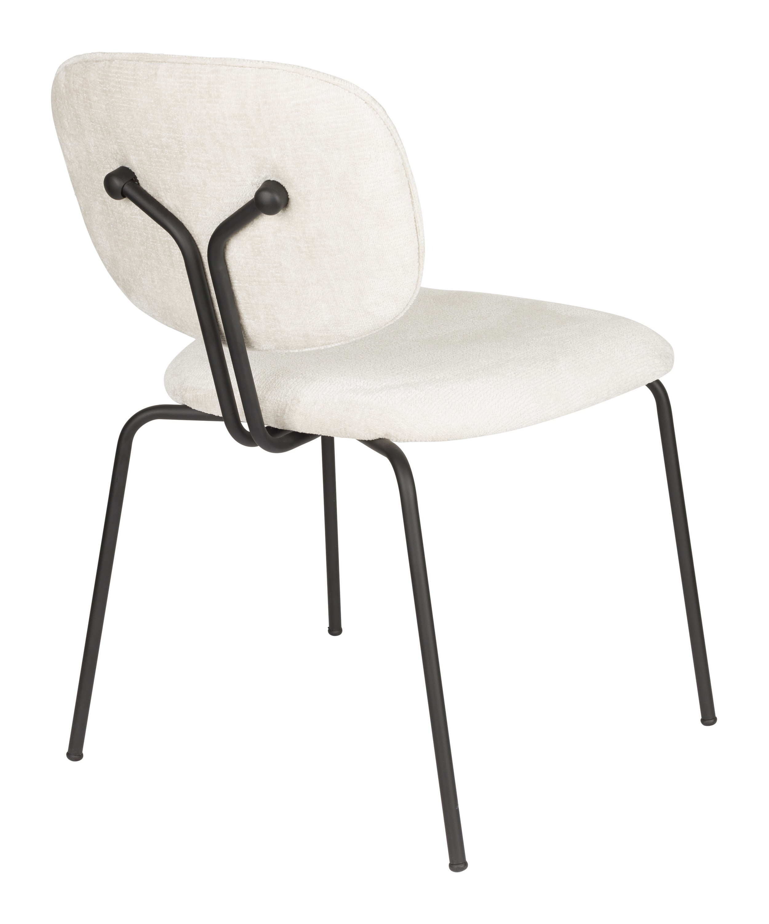 ZILT Eetkamerstoel 'Latisha' Chenille, kleur Off White