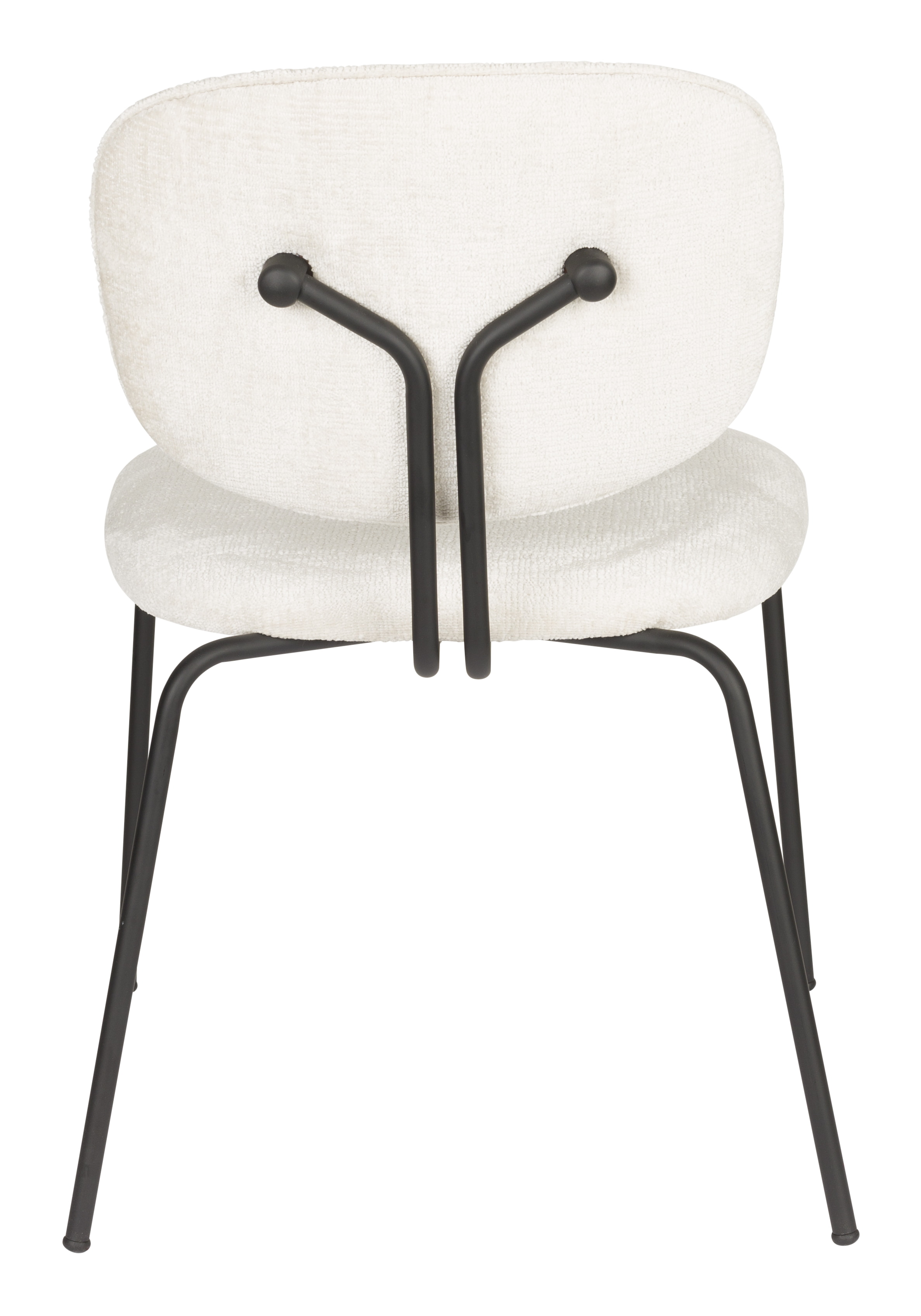 ZILT Eetkamerstoel 'Latisha' Chenille, kleur Off White