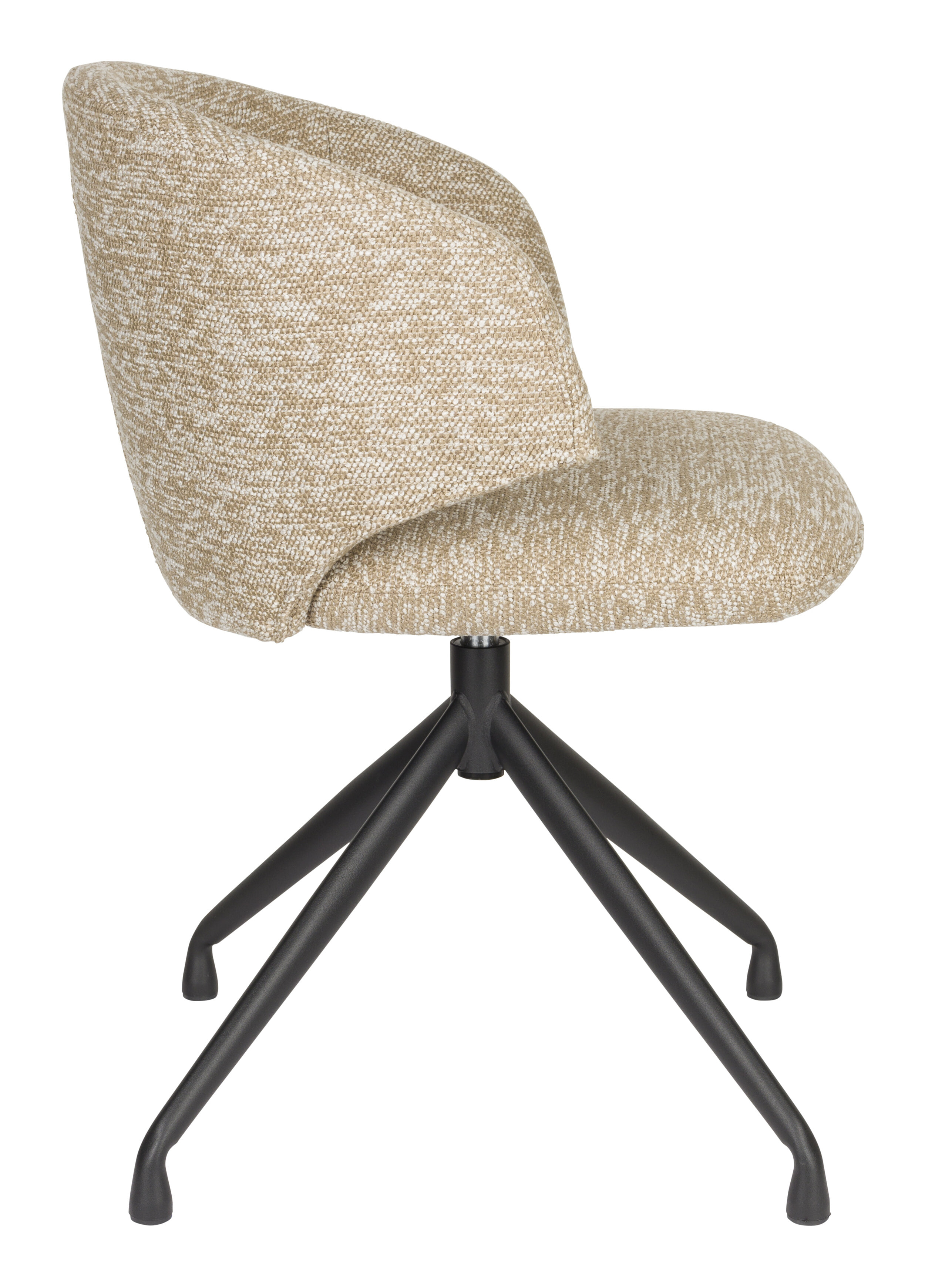 ZILT Draaibare Eetkamerstoel 'Azra' Bouclé, kleur Bruin