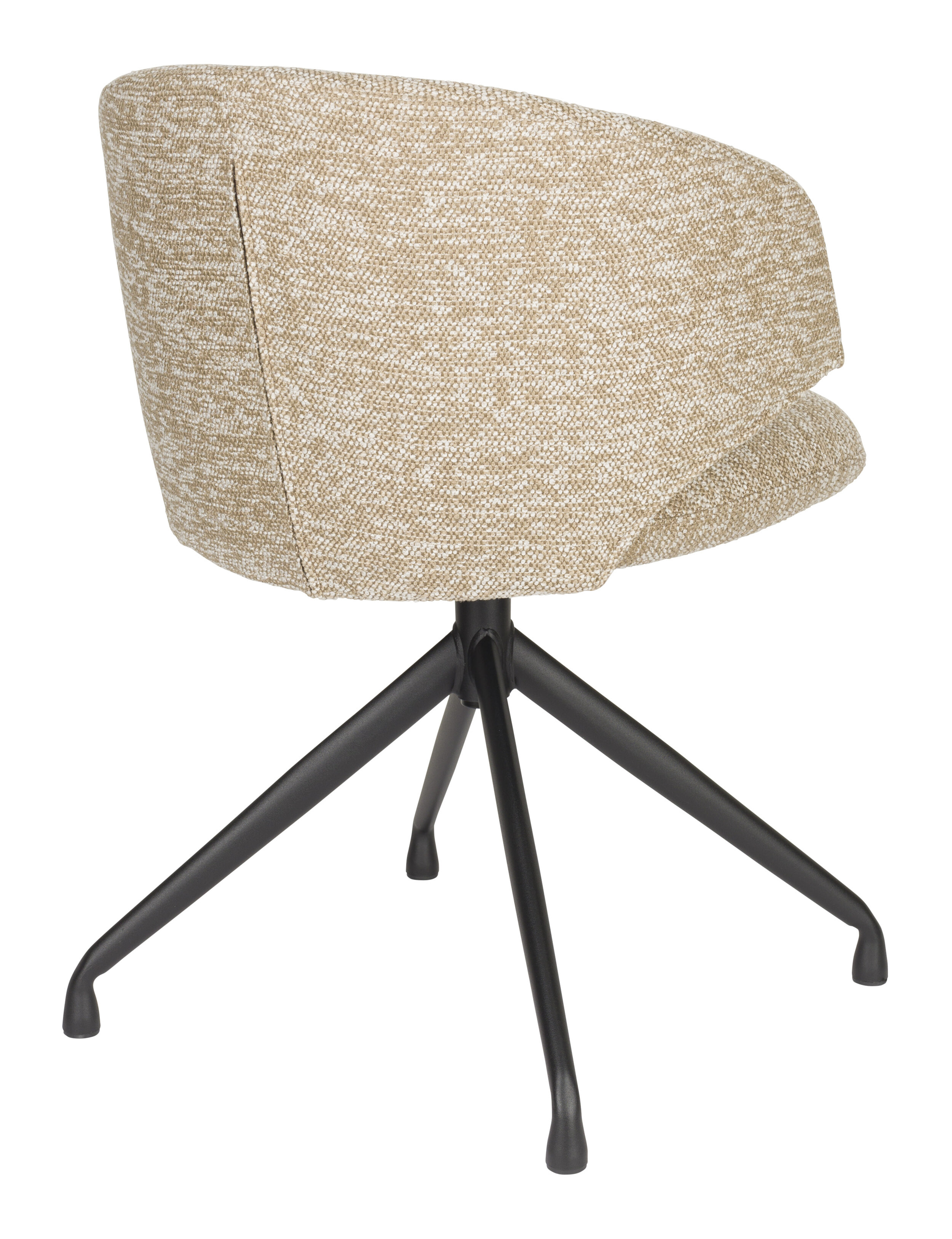 ZILT Draaibare Eetkamerstoel 'Azra' Bouclé, kleur Bruin