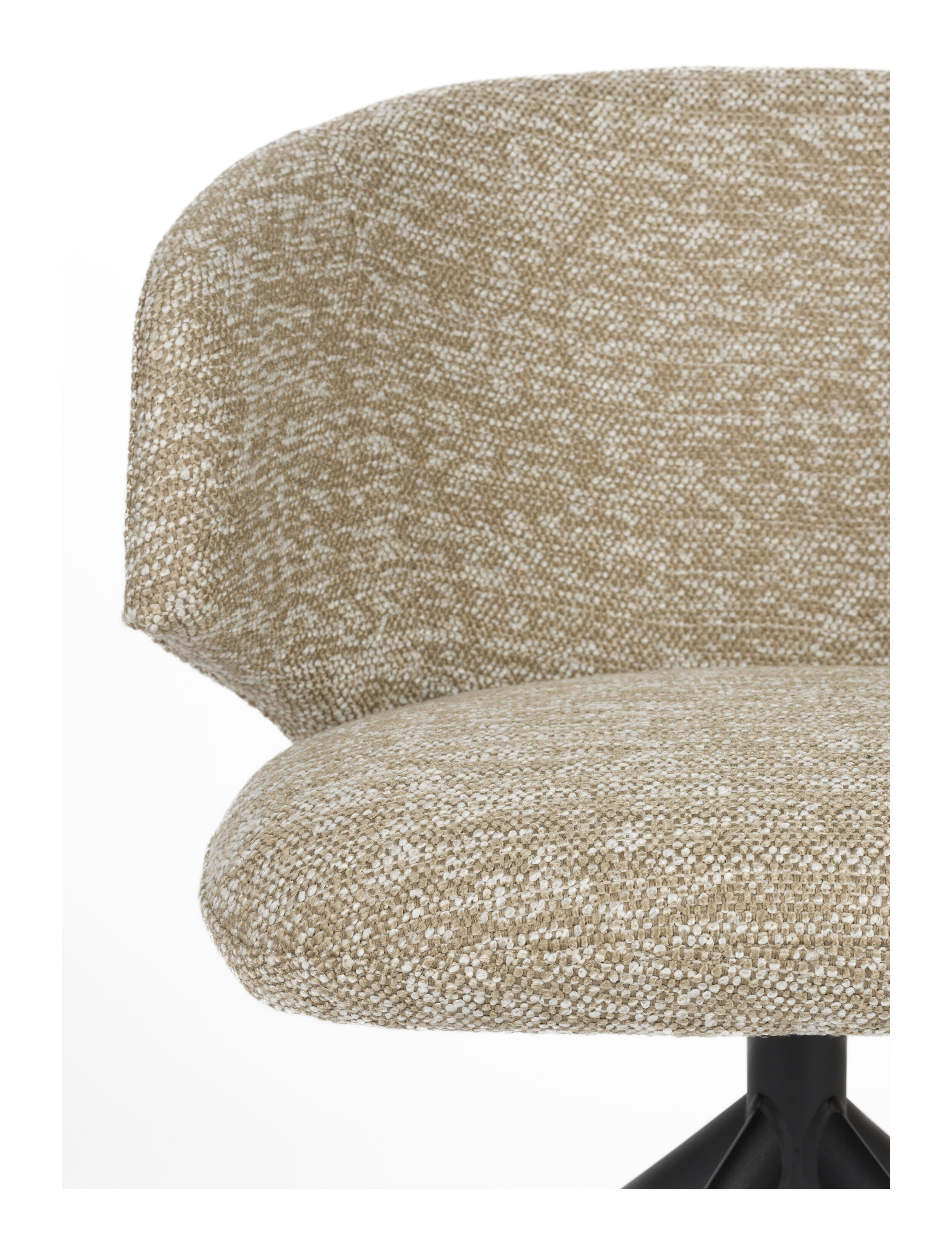 ZILT Draaibare Eetkamerstoel 'Azra' Bouclé, kleur Bruin