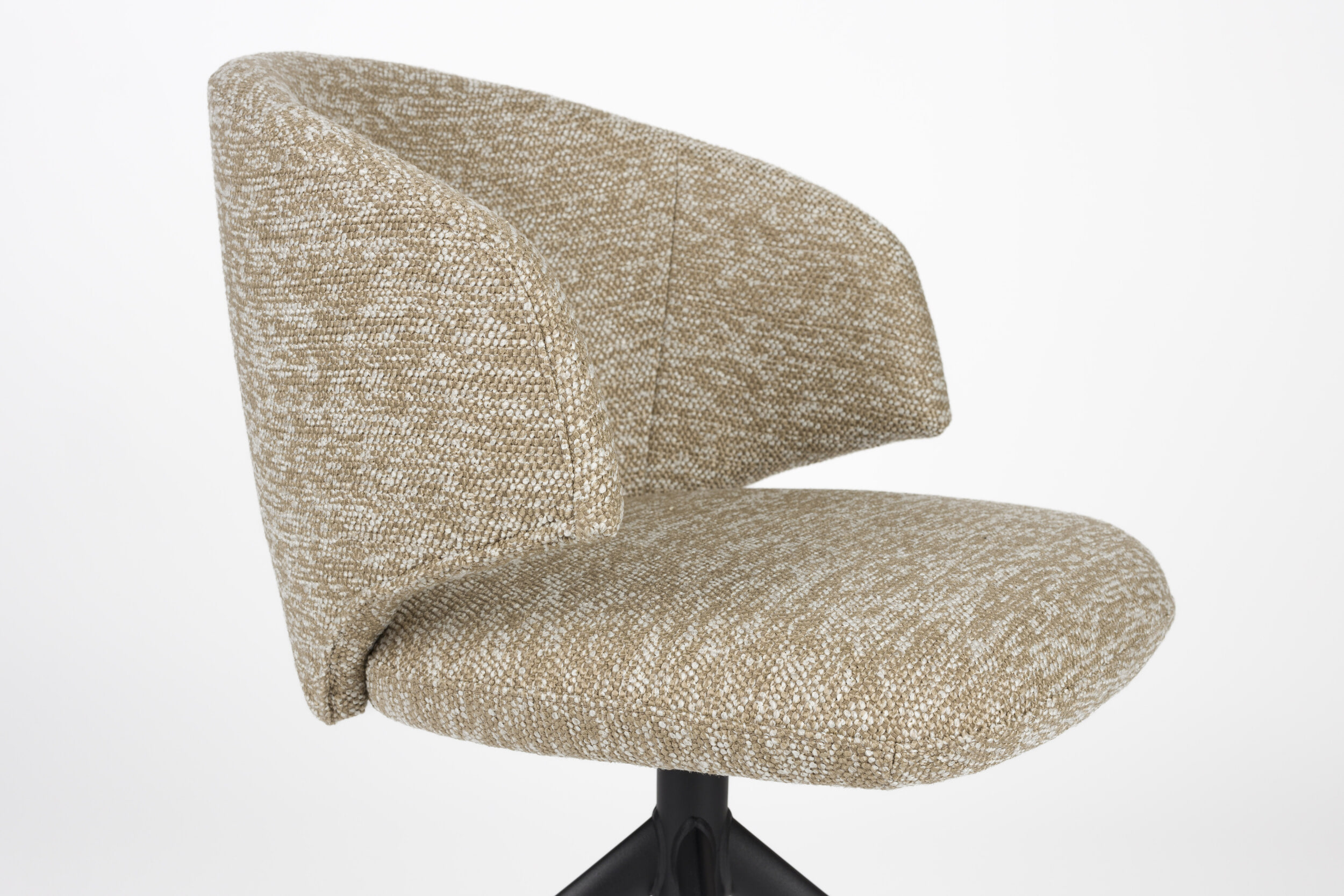 ZILT Draaibare Eetkamerstoel 'Azra' Bouclé, kleur Bruin