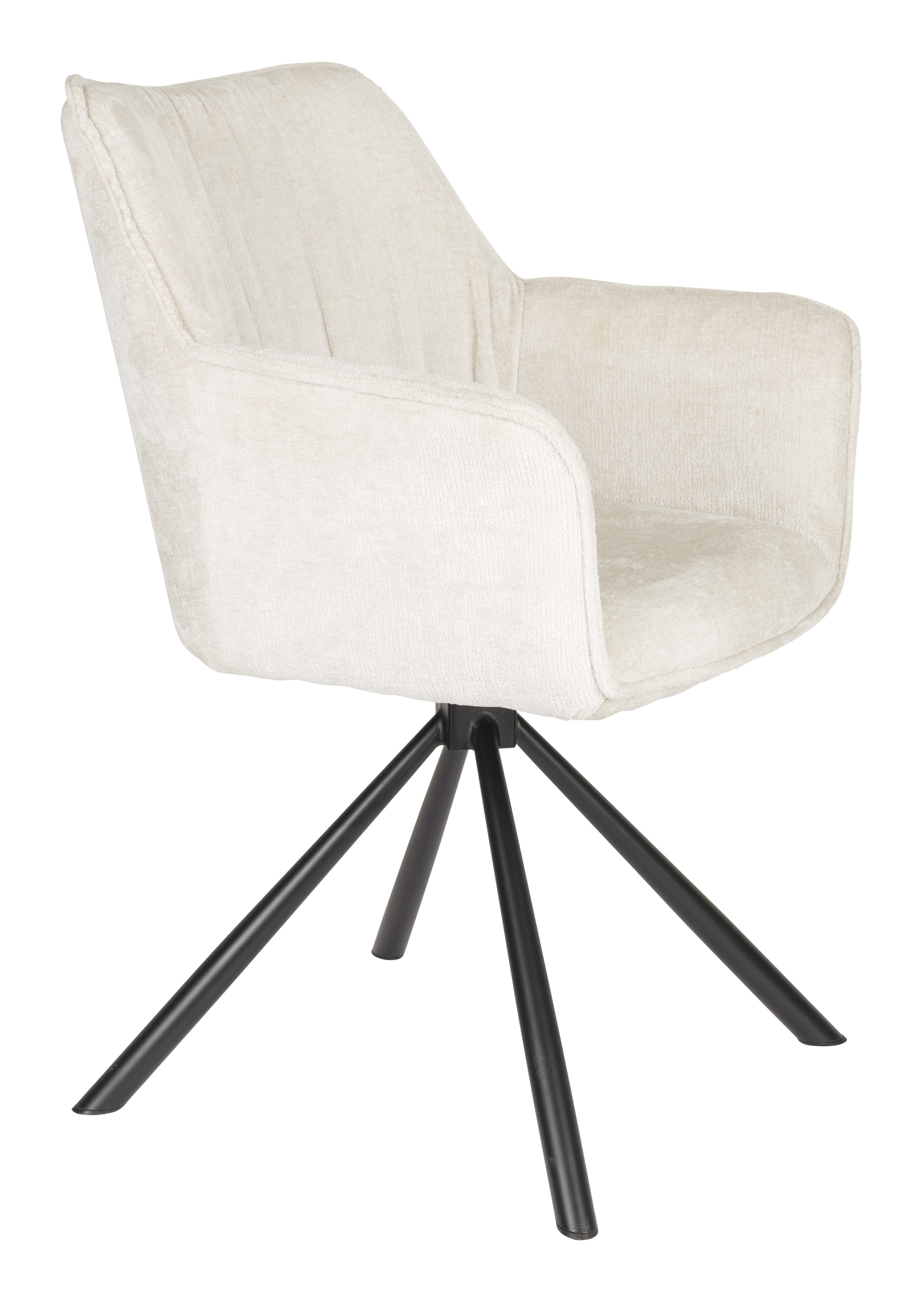 ZILT Draaibare Eetkamerstoel 'Jahmar' Chenille, kleur Beige