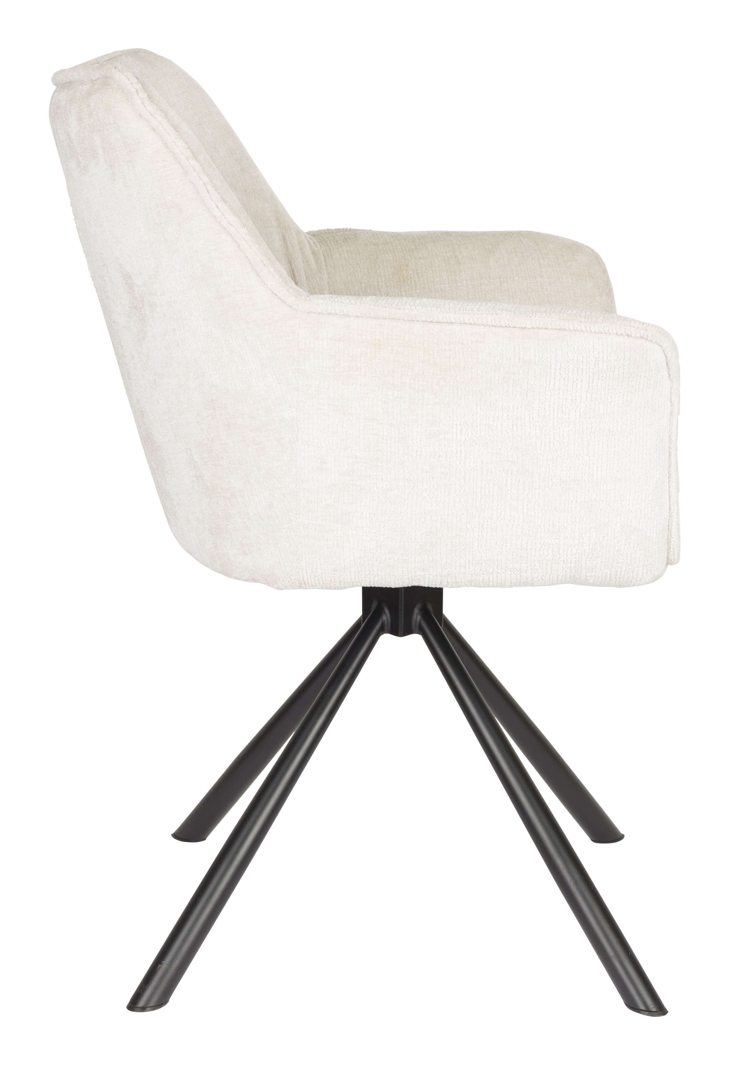 ZILT Draaibare Eetkamerstoel 'Jahmar' Chenille, kleur Beige
