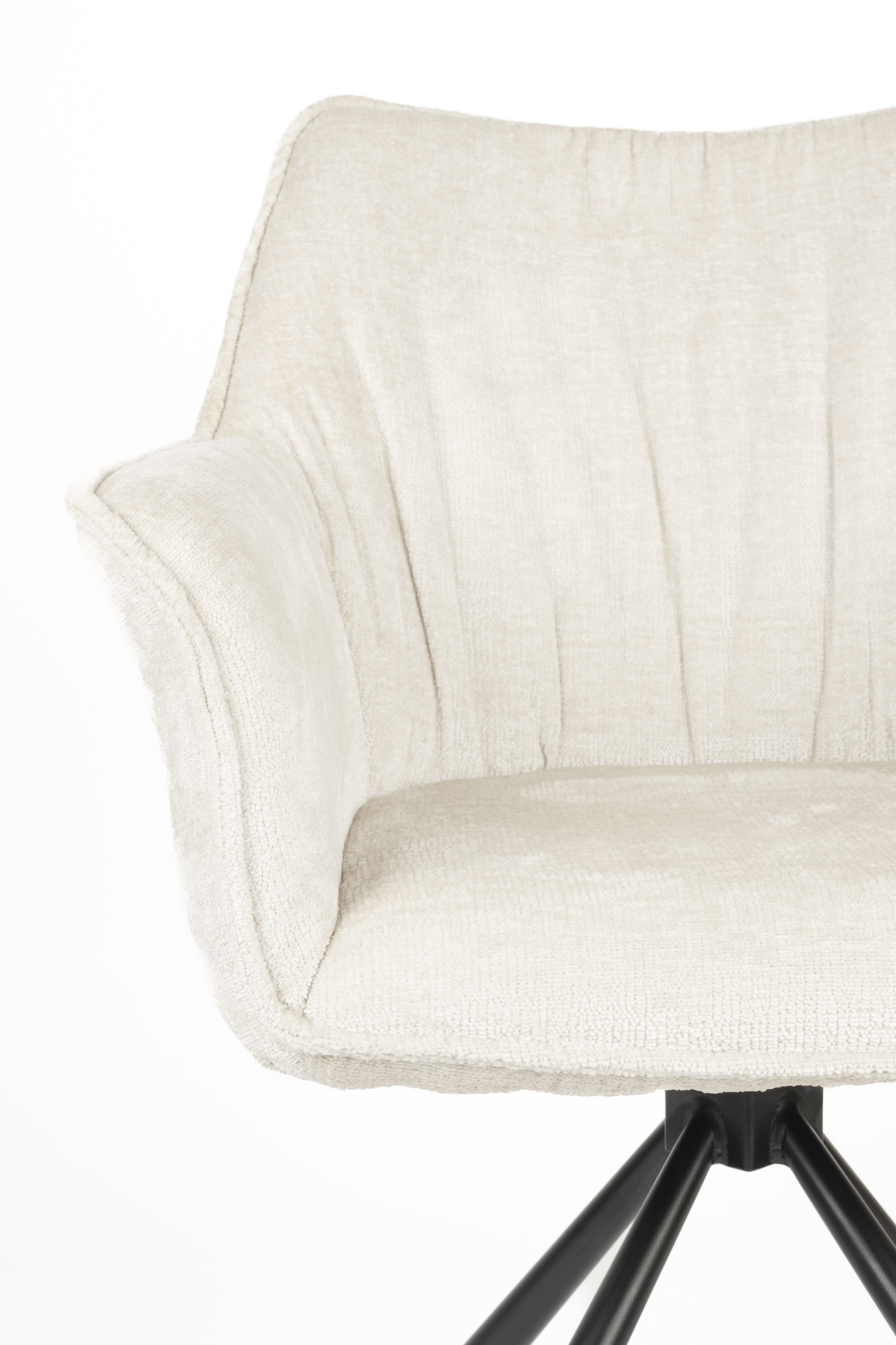 ZILT Draaibare Eetkamerstoel 'Jahmar' Chenille, kleur Beige
