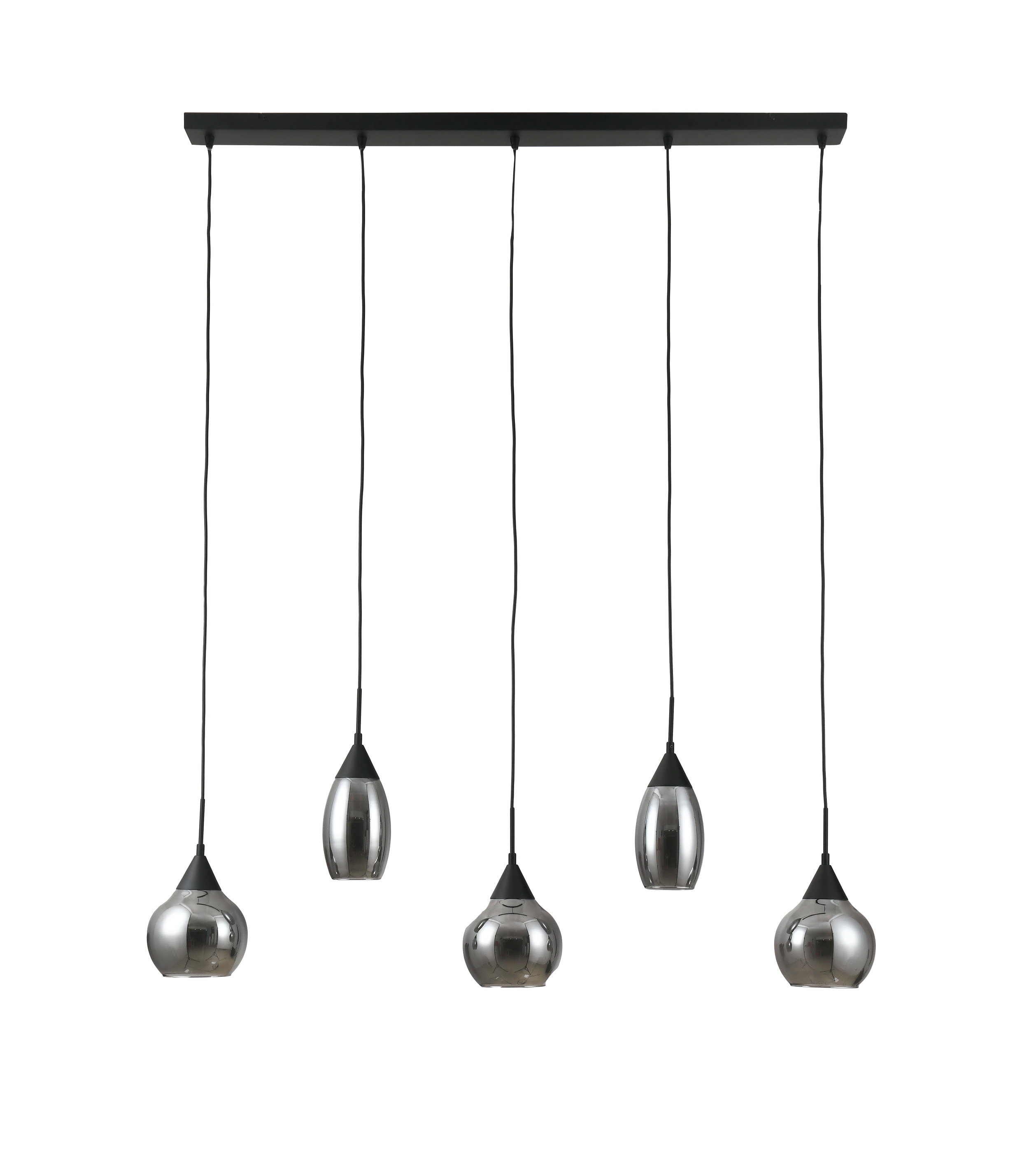 BASE Hanglamp 'Nino' 5-lamps, kleur Smoke