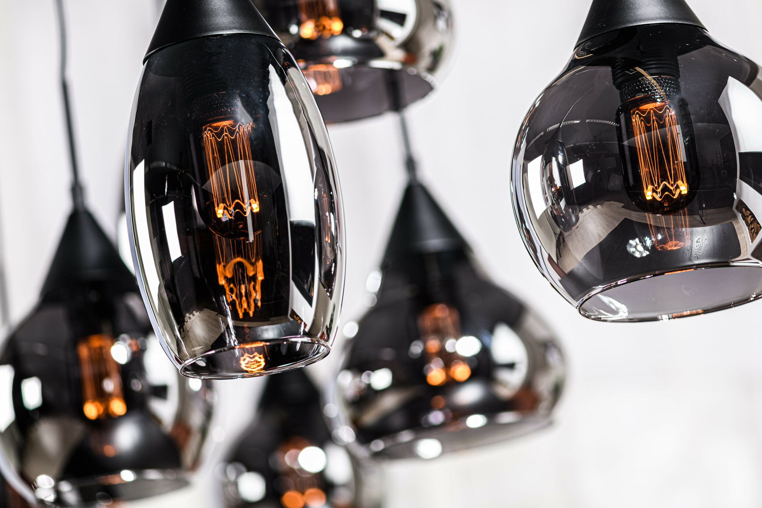 BASE Hanglamp 'Nino' 8-lamps, kleur Smoke