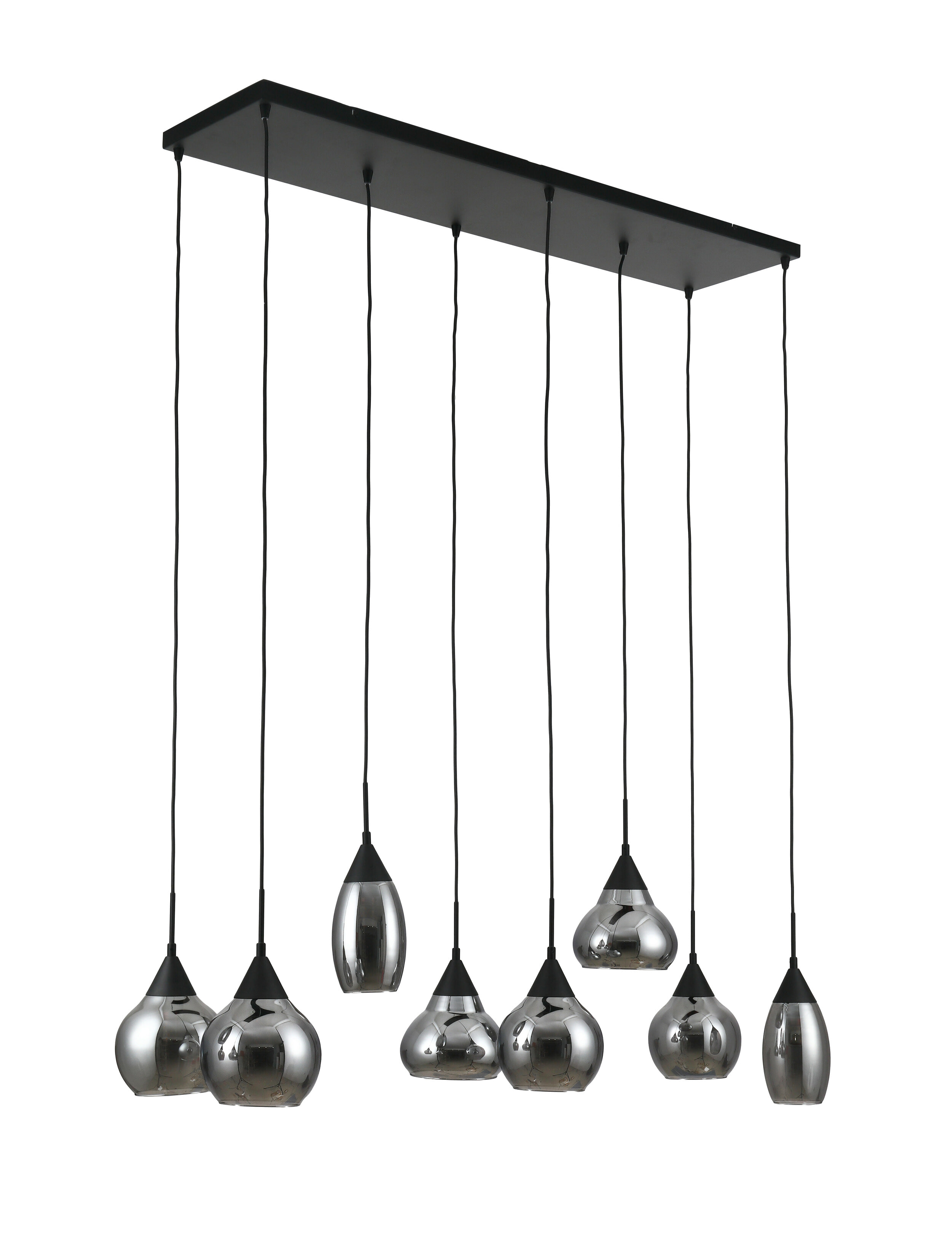 BASE Hanglamp 'Nino' 8-lamps, kleur Smoke
