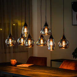 BASE Hanglamp 'Nino' 8-lamps, kleur Smoke