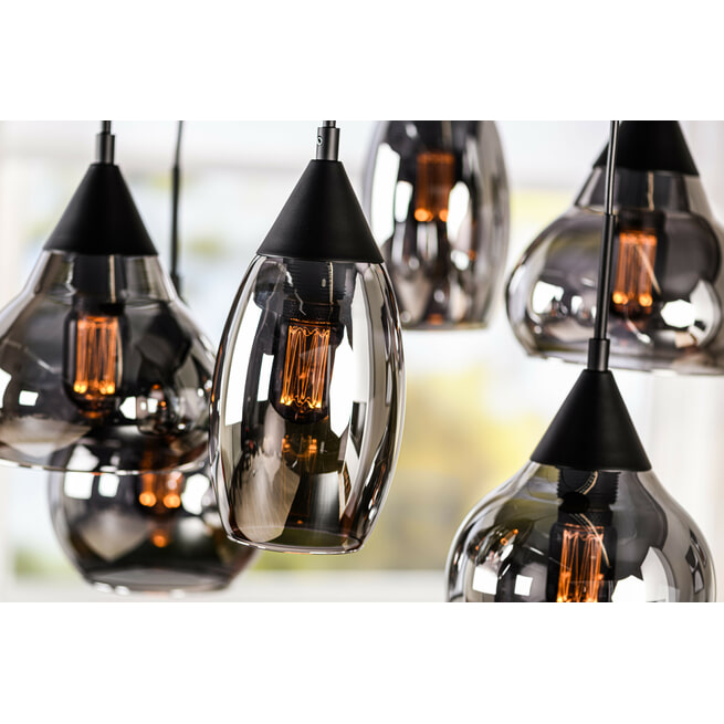 BASE Hanglamp 'Nino' 6-lamps, kleur Smoke