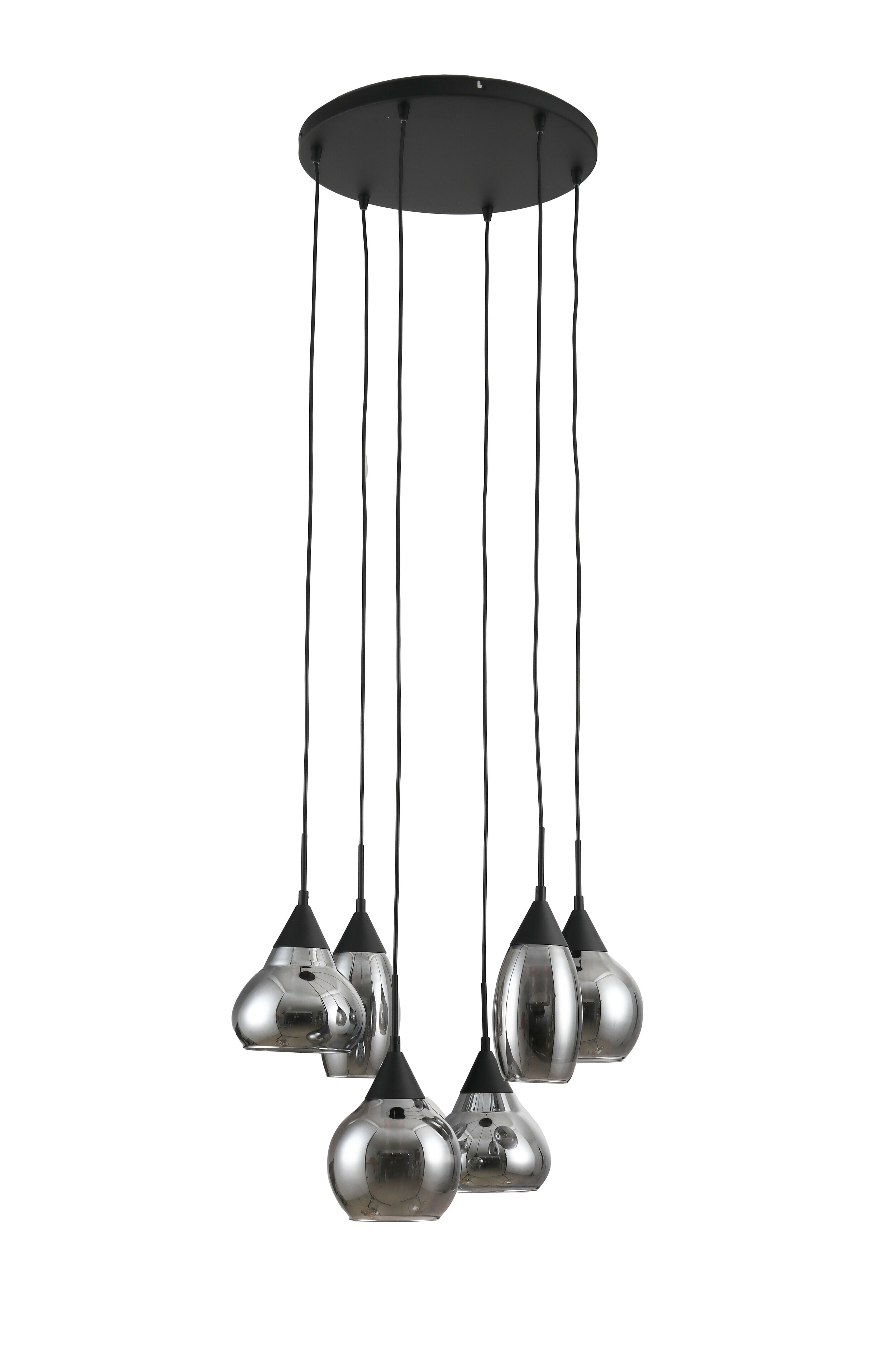 BASE Hanglamp 'Nino' 6-lamps, kleur Smoke