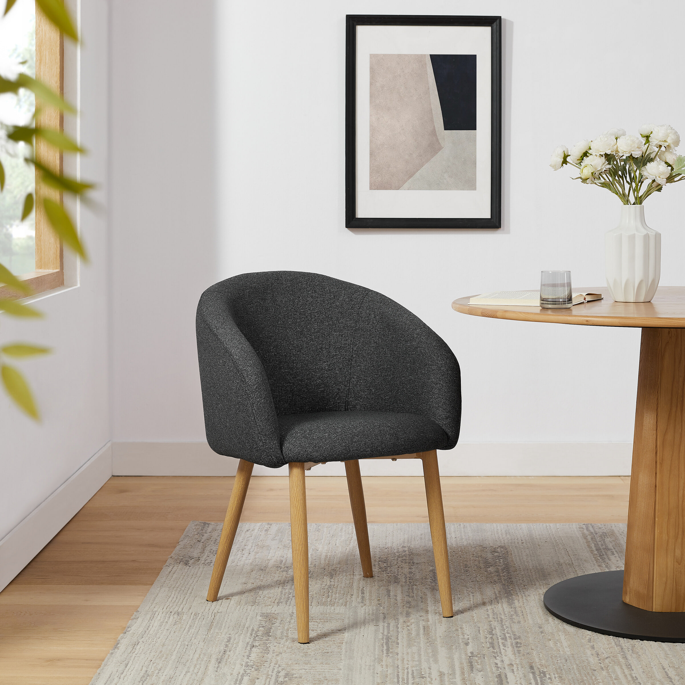 Artistiq Eetkamerstoel 'Espen' Structuurstof, kleur Antraciet