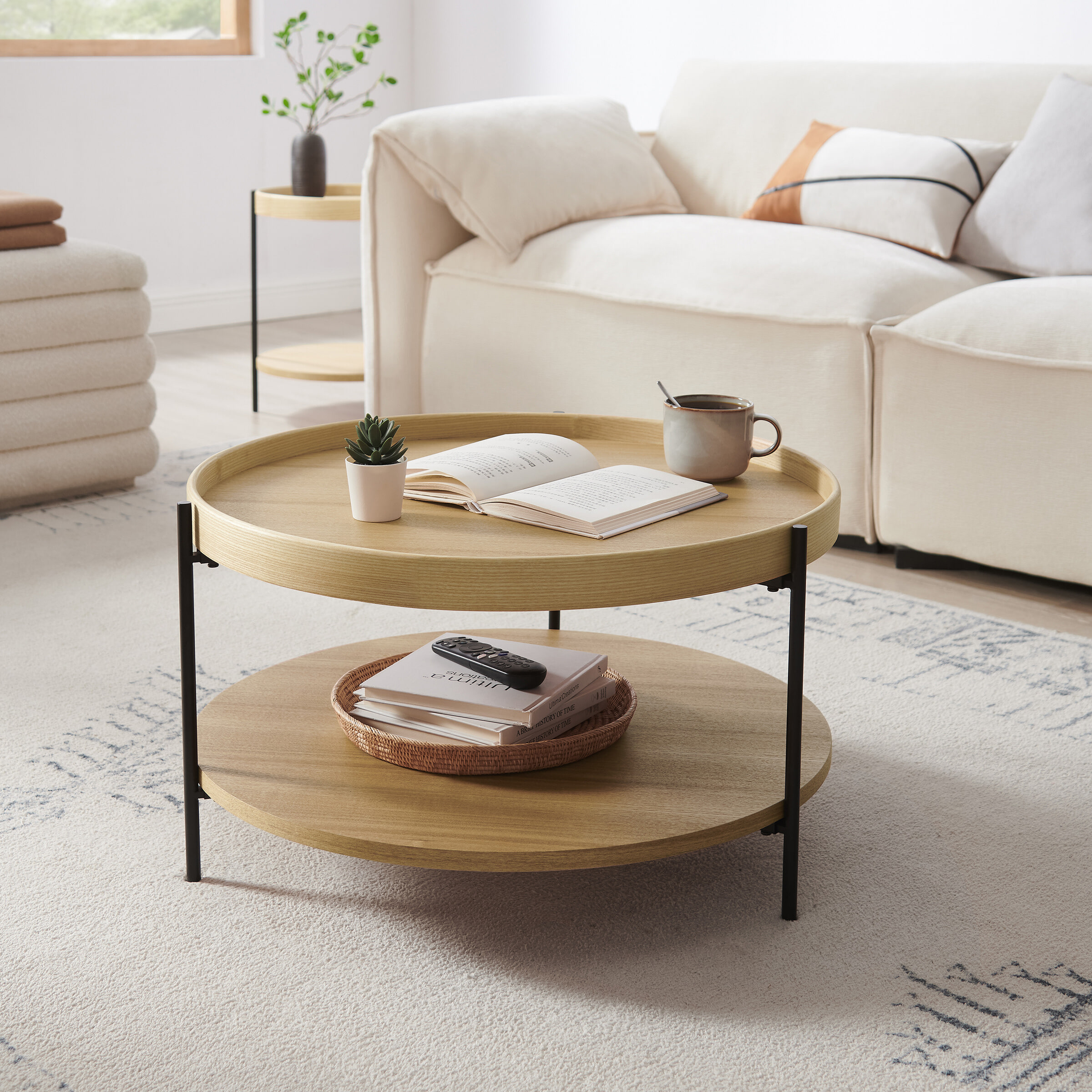 Artistiq Ronde Salontafel 'Sylver' MDF en metaal, 69cm