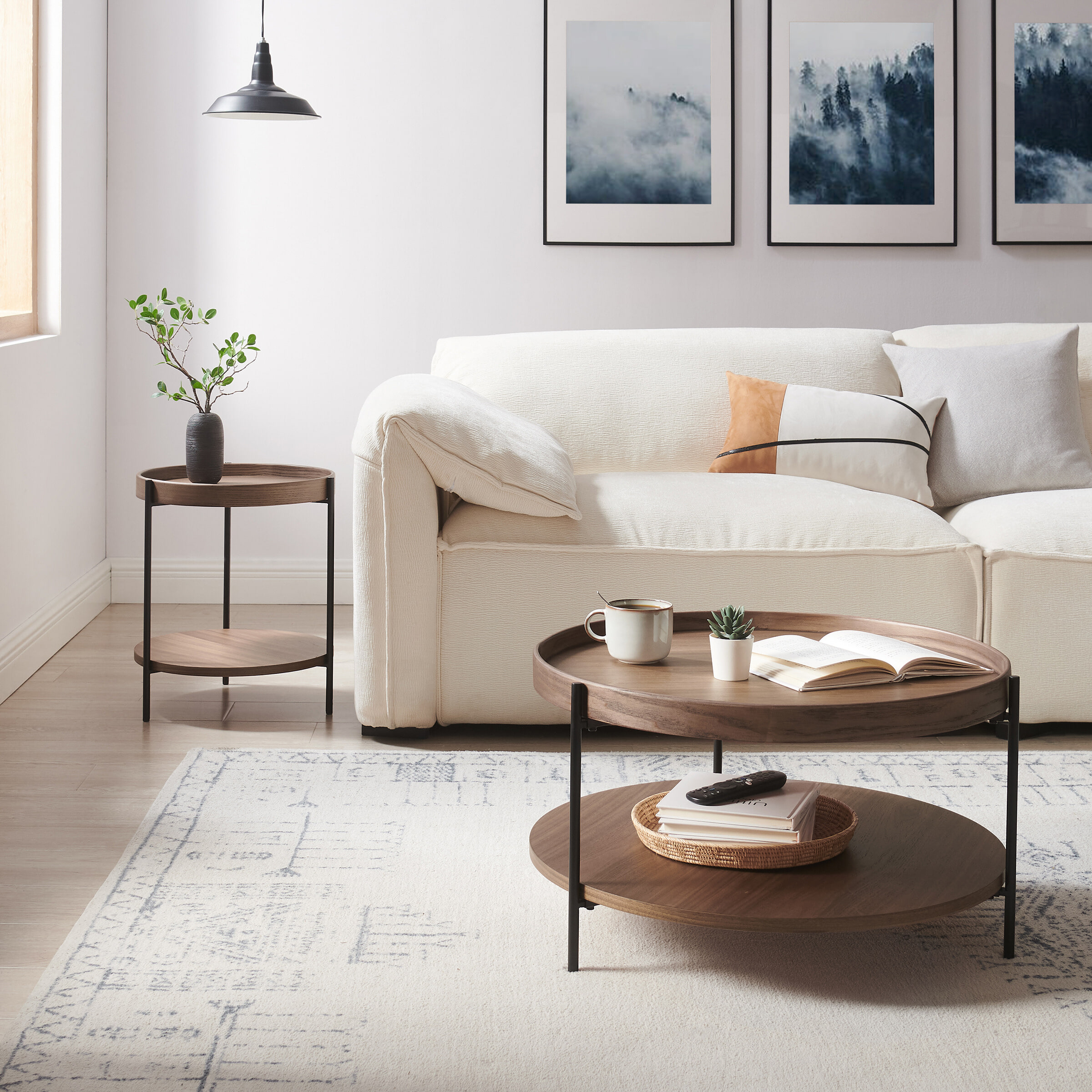 Artistiq Bijzettafel 'Sylver' 44cm, kleur Walnoot