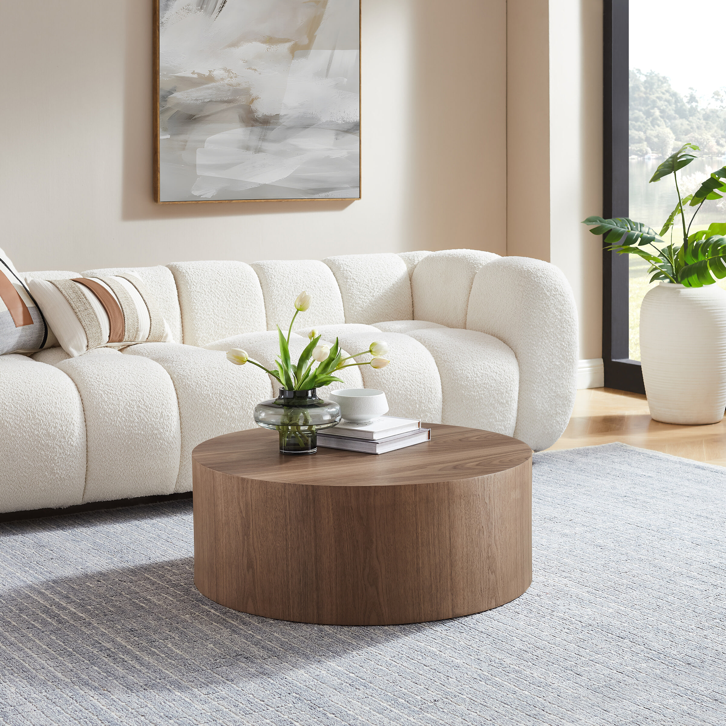 Artistiq Ronde Salontafel 'Beaux' 80cm, kleur Walnoot