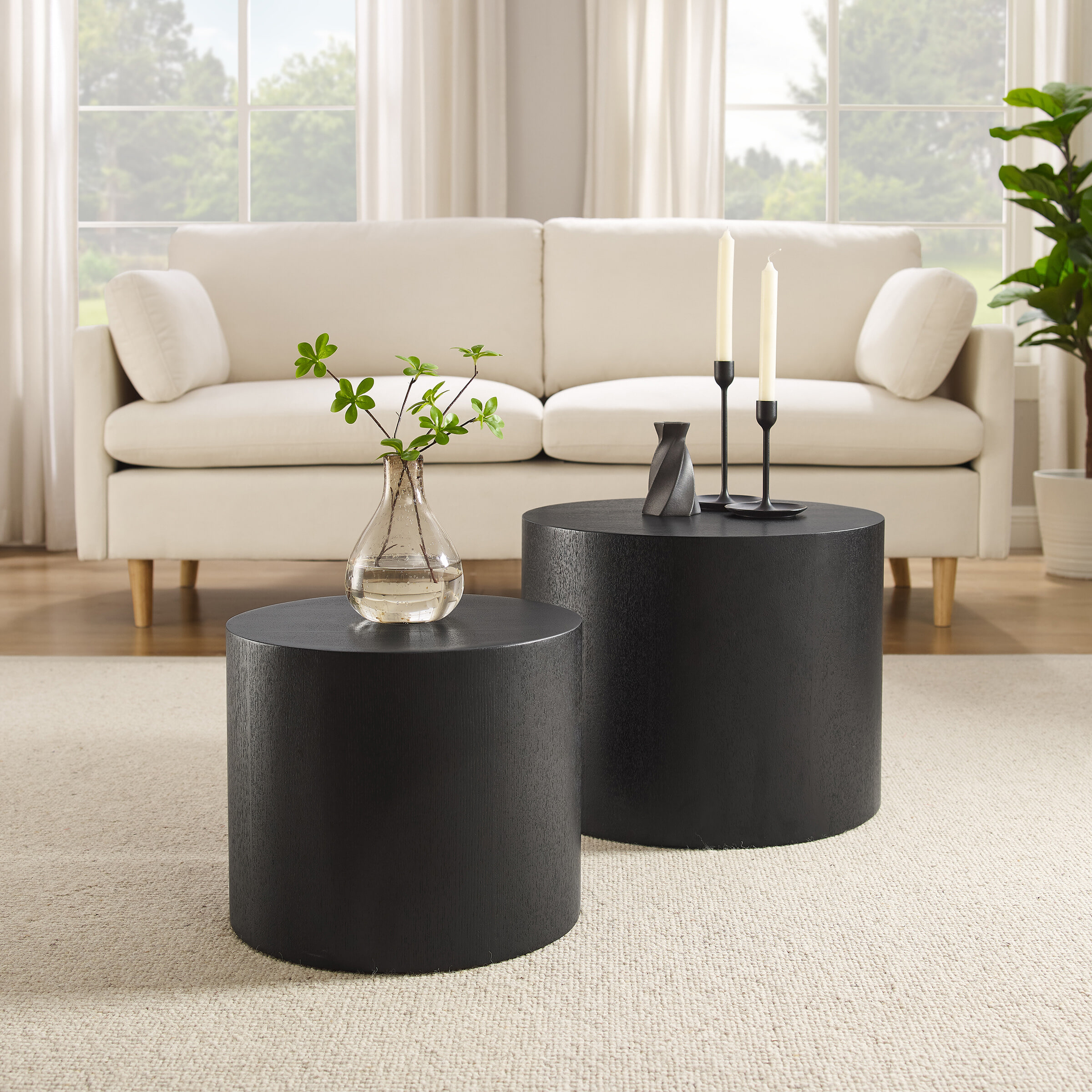 Artistiq Salontafel 'Jolyn' Set van 2 stuks, kleur Zwart