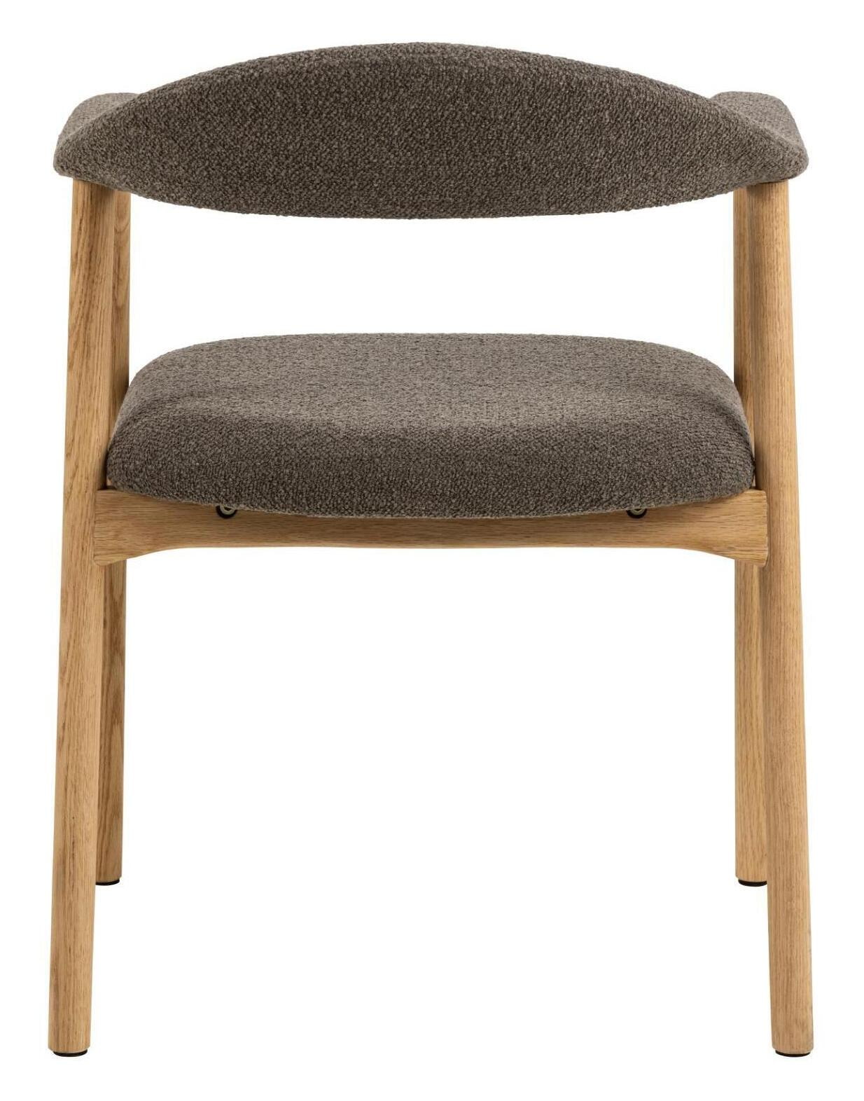 Bendt Eetkamerstoel 'Gerado' Eikenhout en Bouclé, kleur Taupe