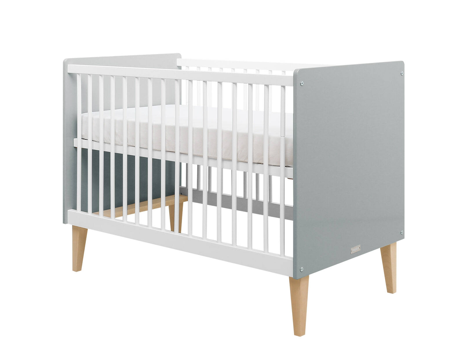 Bopita Ledikant 'Emma' 60 x 120cm, kleur grijs / wit Bopita Ledikant 'Emma' 60 x 120cm, kleur grijs / wit