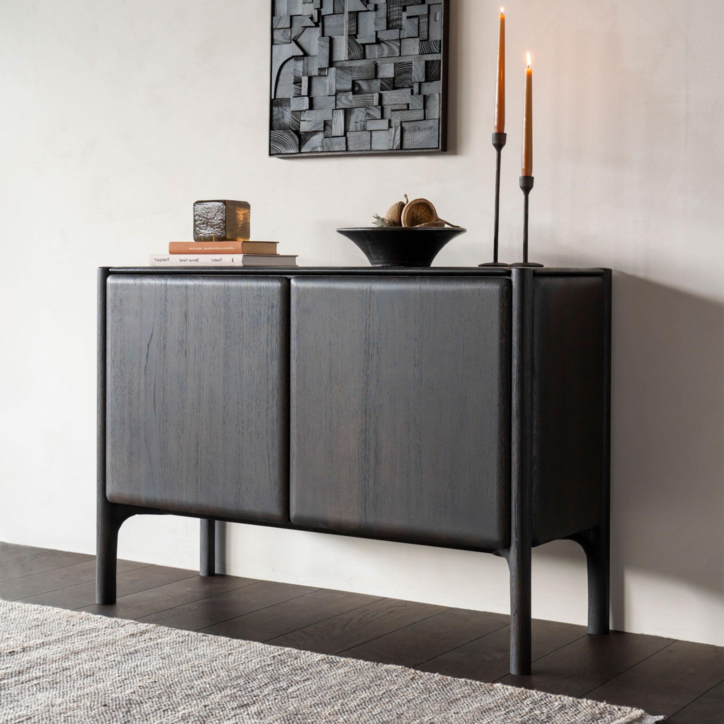 Ethnicraft Dressoir 'PI' Gevernist Teakhout, kleur Donkerbruin