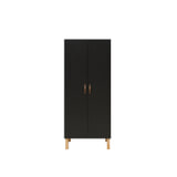 Bopita Kledingkast 'Floris' 2-deurs, kleur mat zwart / naturel